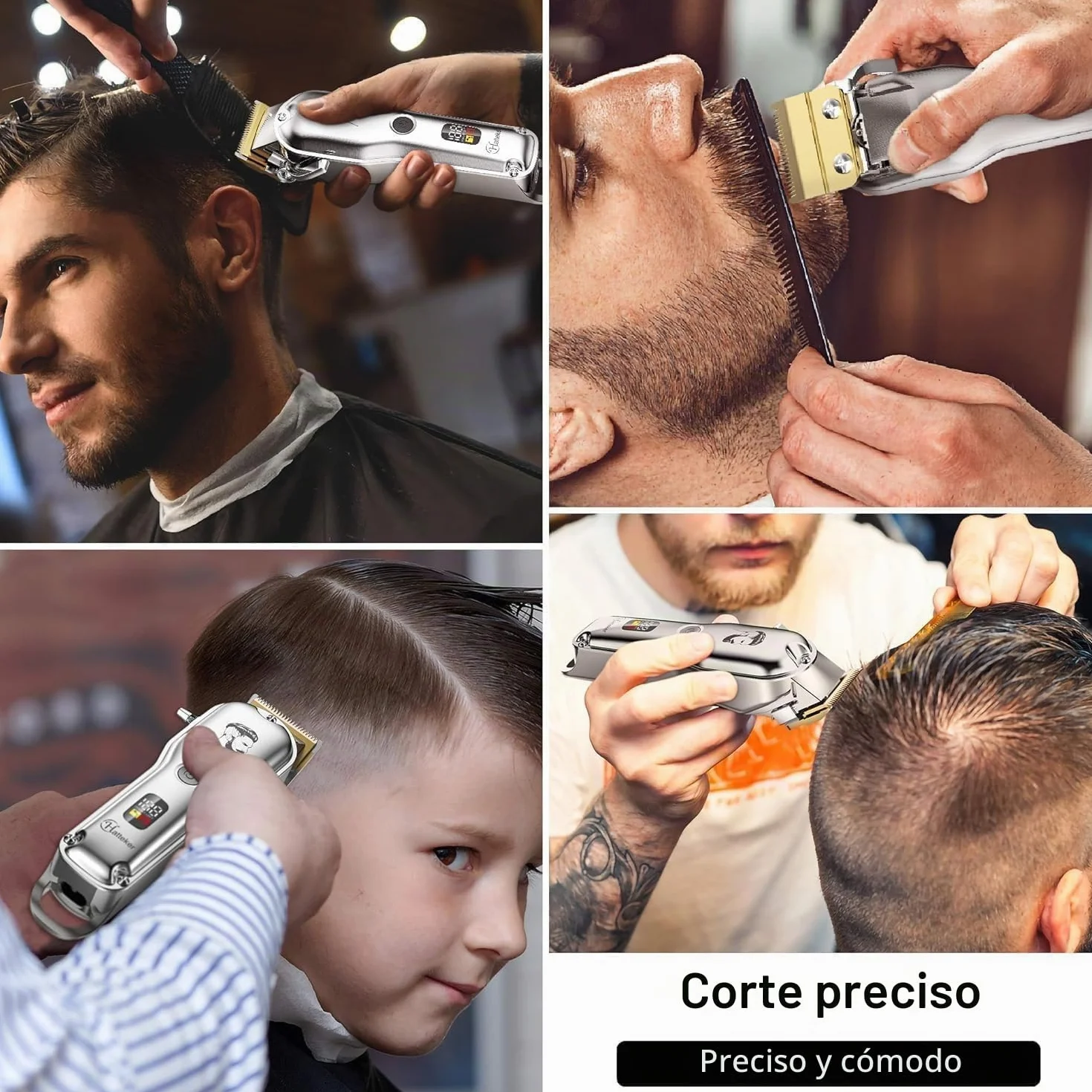 Hatteker Cortapelo Profesional Hombre Impermeable IPX7 Cortapelo de Precisión Largo