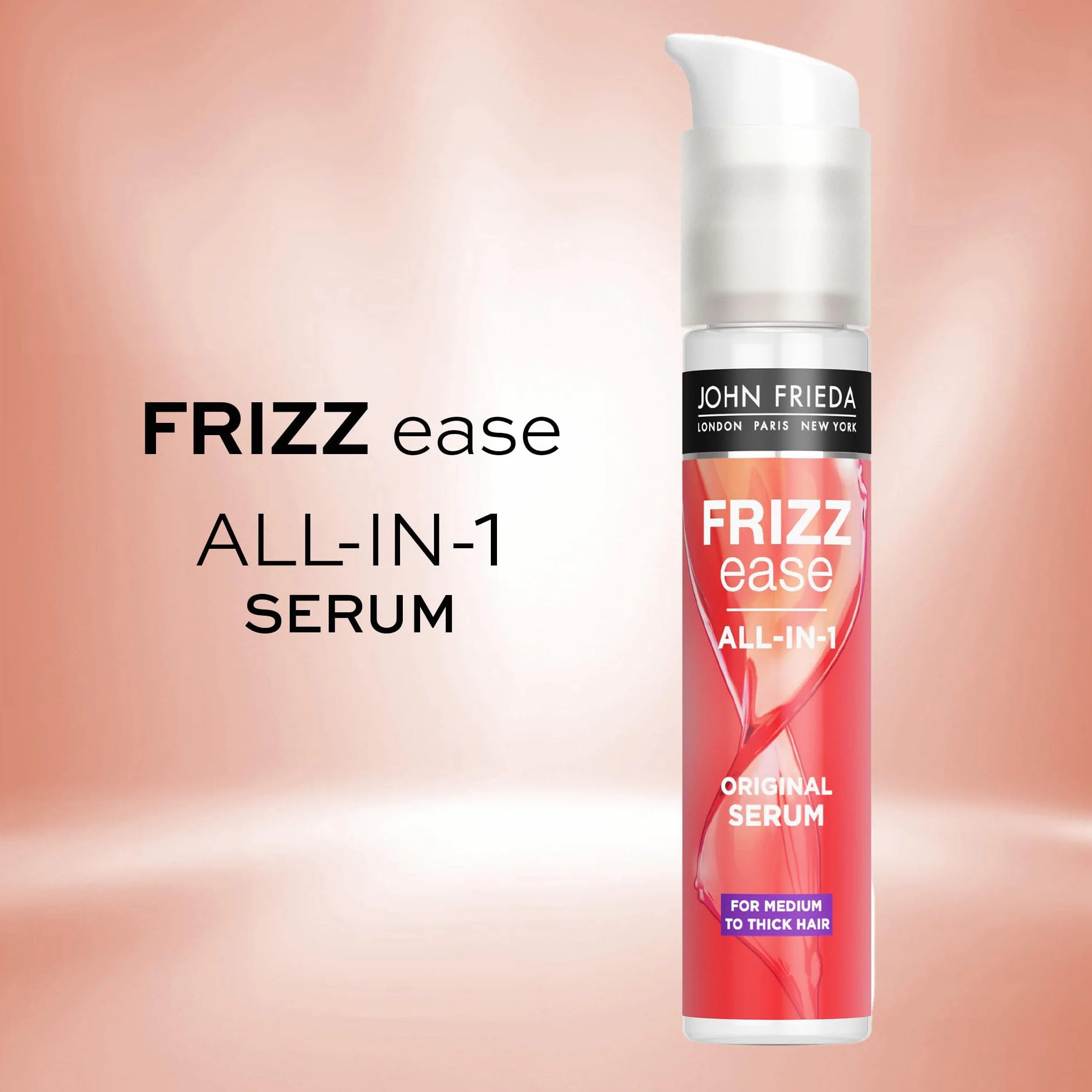 JOHN FRIEDA - Sérum Anti-Frizz 50 ml, para Cabello Encrespado, Protege contra Humedad y Calor, Hidrata y Controla el Cabello, Pelo Más Fuerte y Brillante