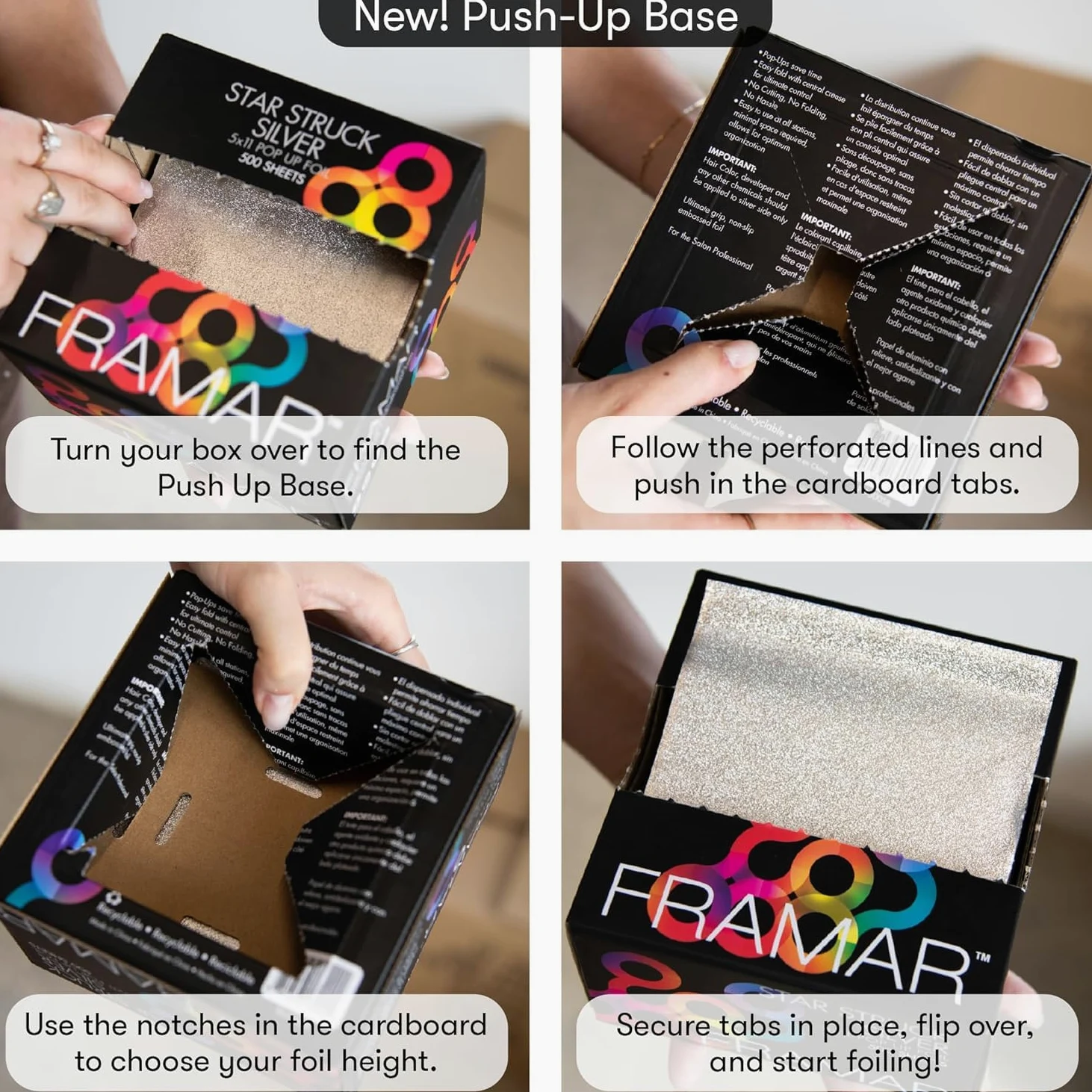 Framar Star Struck - Lámina de aluminio para el cabello, 500 hojas, paquete de 12 unidades