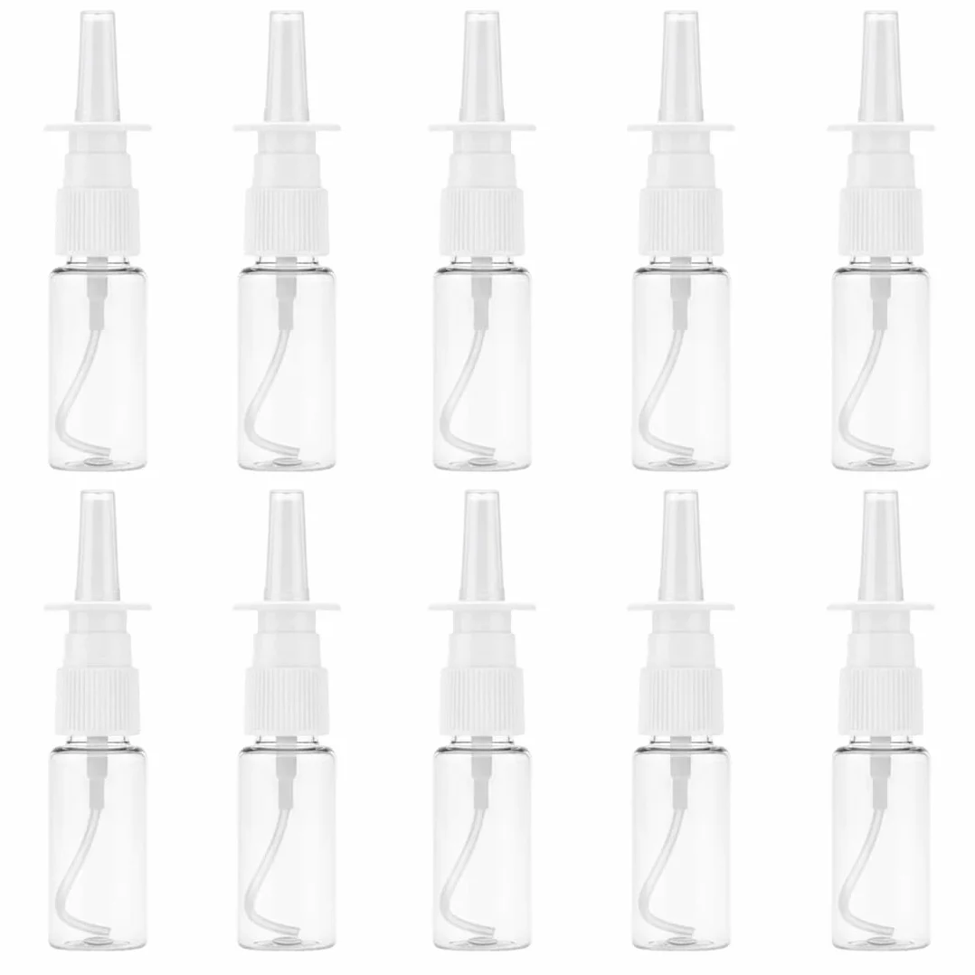 Botellas de Aerosol Nasal 10ml Plástico Atomizador Rellenable Fina Pulverización Agua Perfume Aceites Esenciales