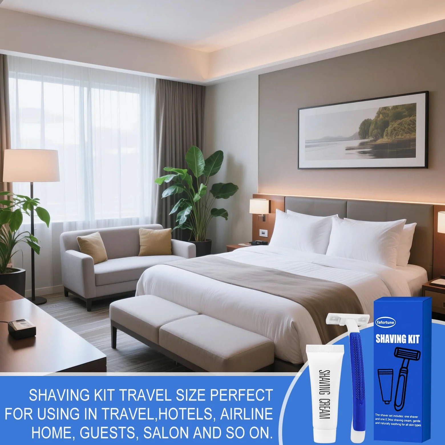 Kit de afeitado a granel de doble hoja con tapa protectora, maquinillas de afeitar desechables en crema de afeitar a granel para hotel, Airbnb, sin hogar, refugio, camping y viajes (30)