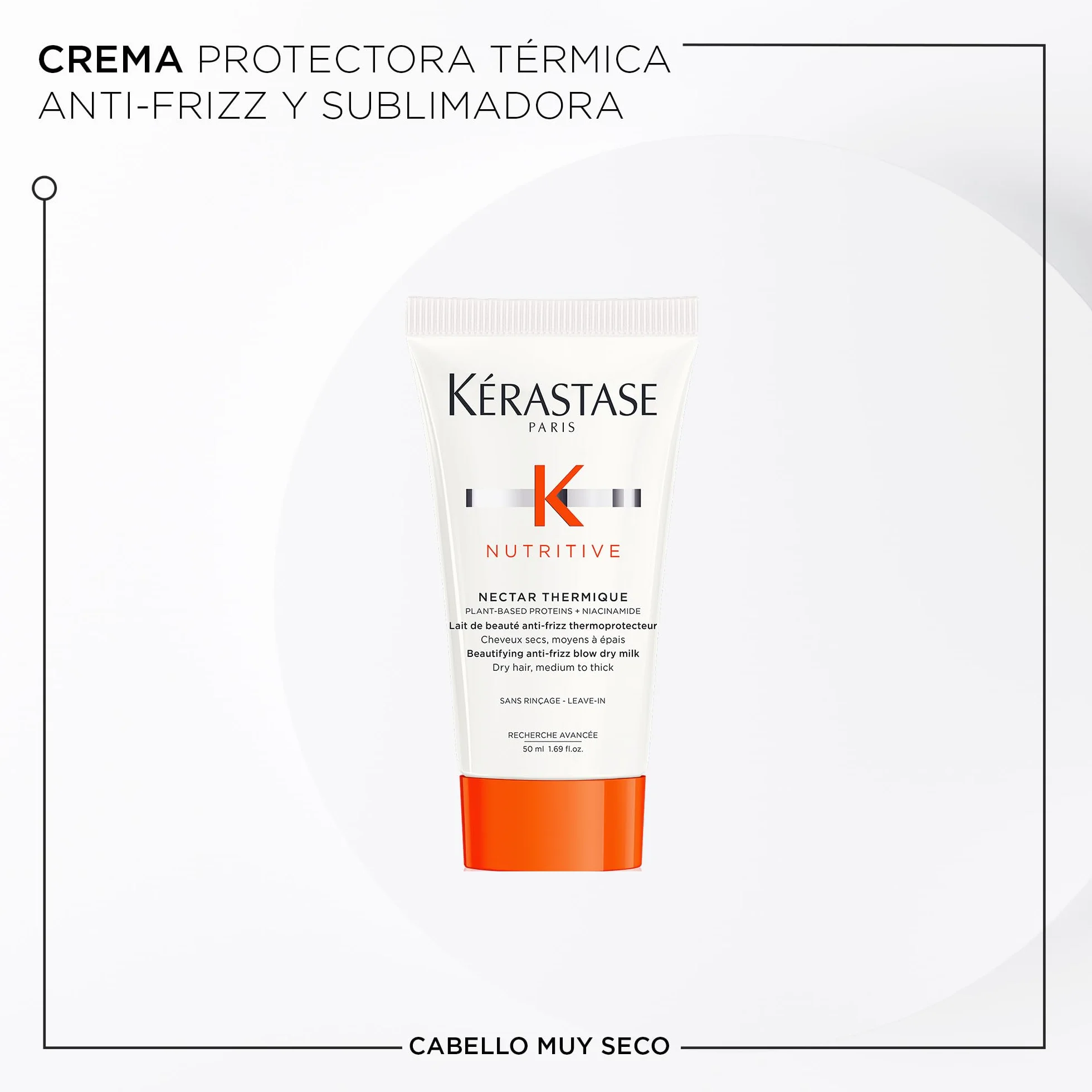 Kérastase Nutritive Kit Rutina Nutritiva Champú Bain Satin Riche 80ml Acondicionador Lait Vital 75ml Loción Nectar Thermique 50ml Cabello Seco