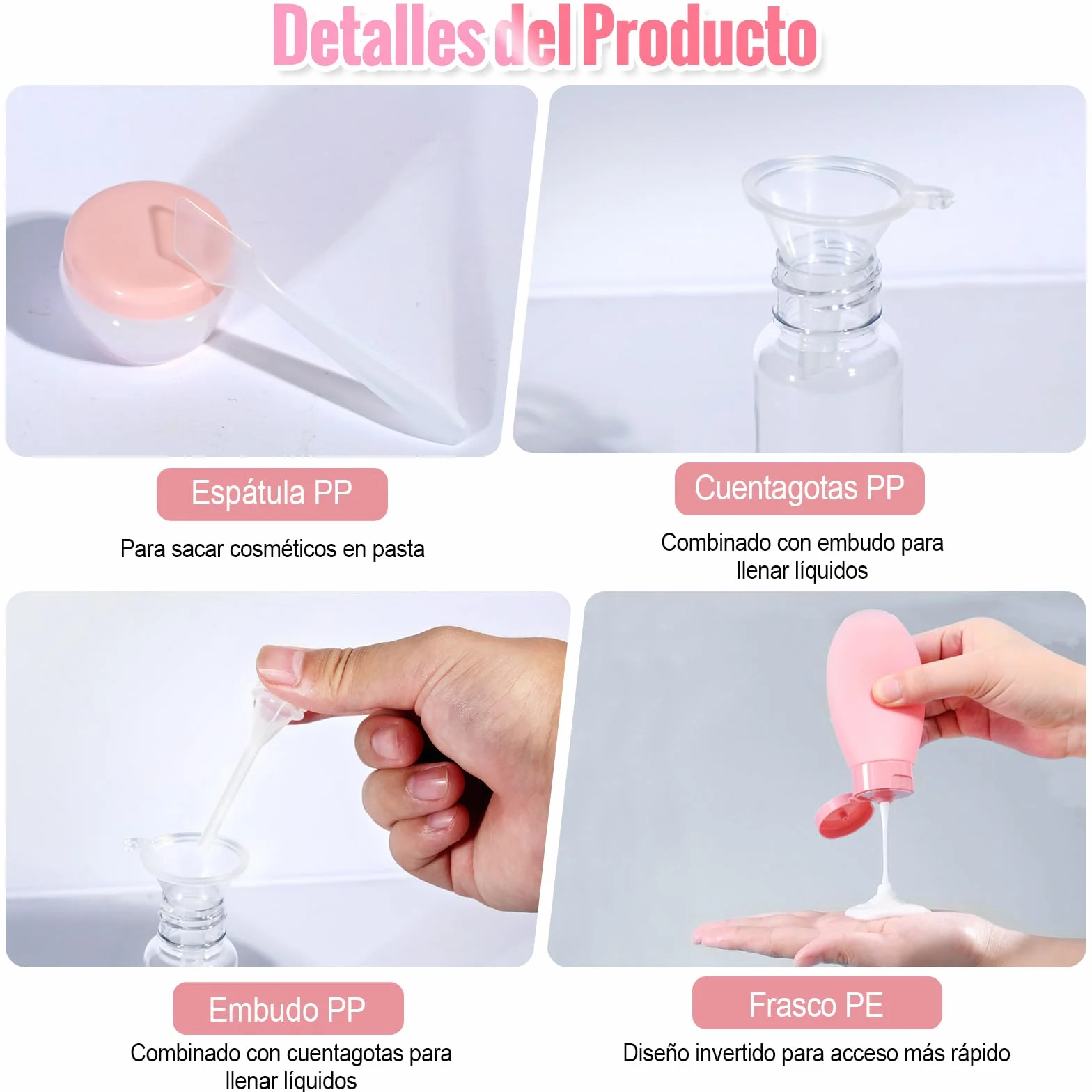 11 Pack Botellas de Viaje Silicona, Kit Viaje, Botes Rellenables para Gel y Champu