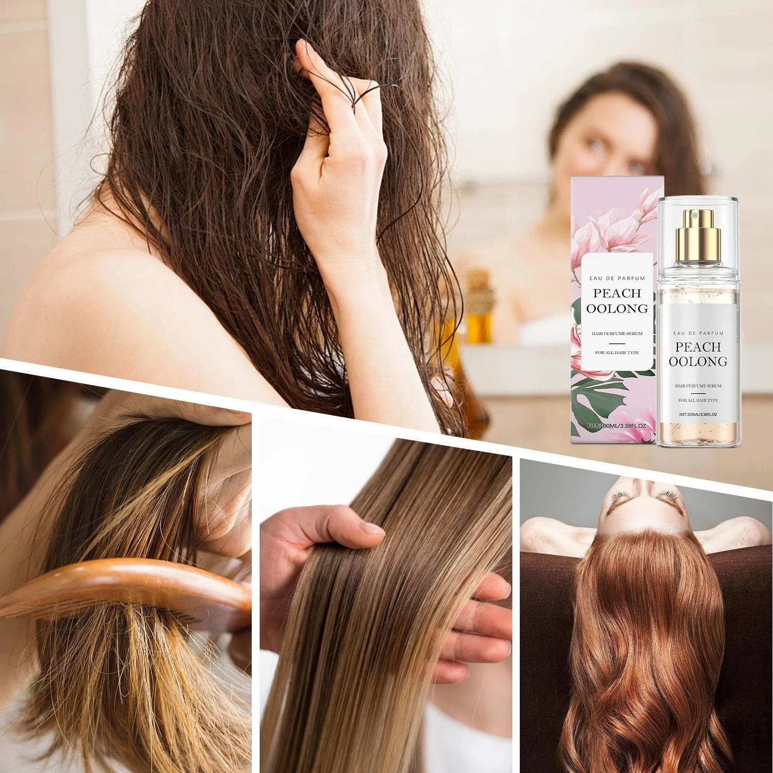 Perfume del cabello fragancia de nueces niebla portátil 13/4/4 cm para mujeres