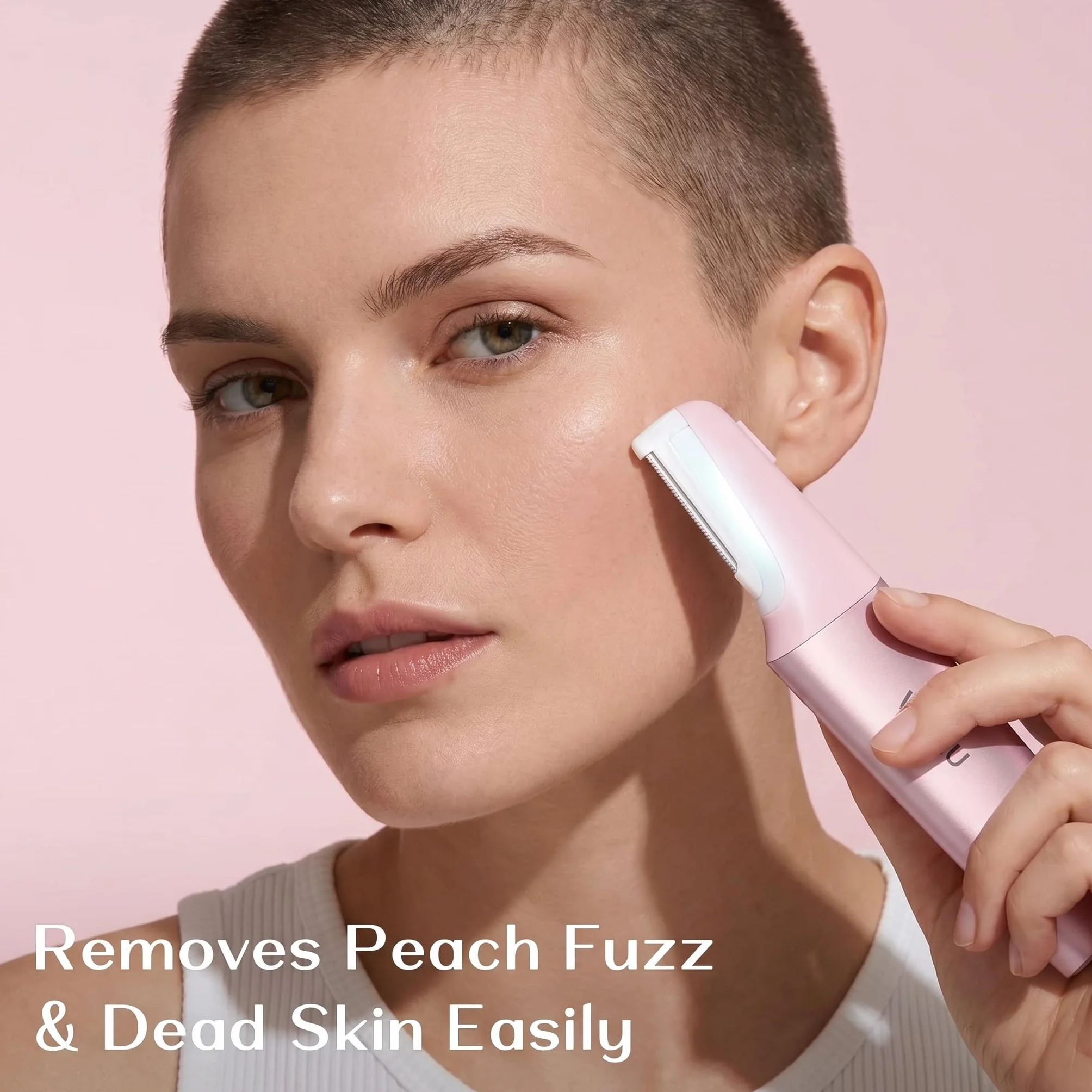 WLU Dermaplane - Maquinilla de afeitar para mujer con 10 cuchillas reemplazables, herramienta de dermaplaning para eliminar el vello facial y la pelusa de melocotón, herramienta de dermaplaning sónico