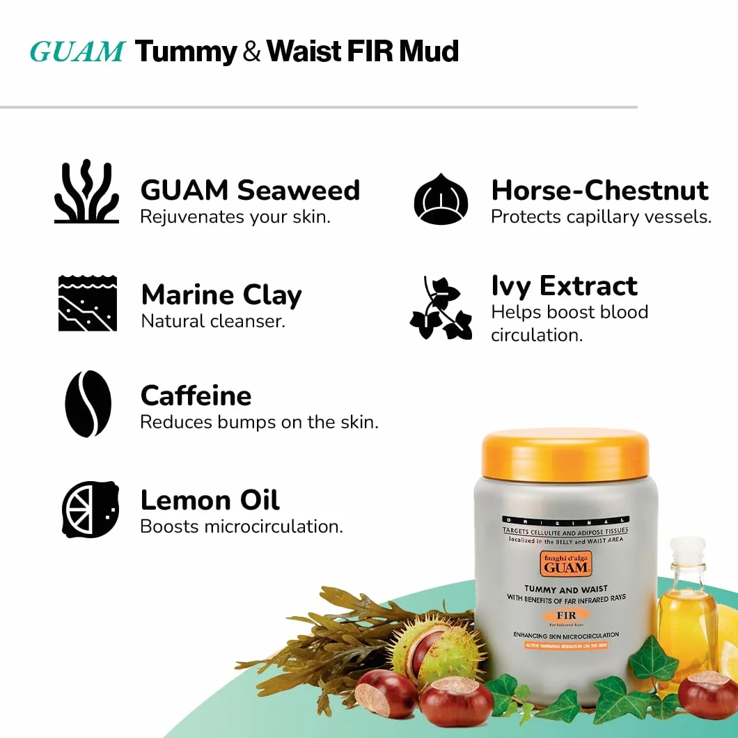 Guam FIR Vientre y Cintura Algas Marinas Barros Corporales 1 kg