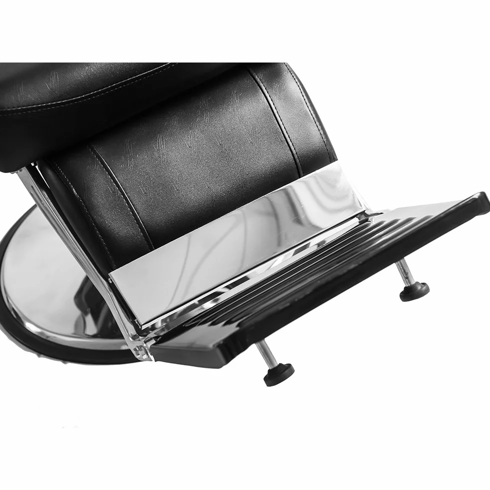 Sedia da parrucchiere in Pelle PU reclinabile idraulica 360° 110 x 70 x 100-113 cm Nero