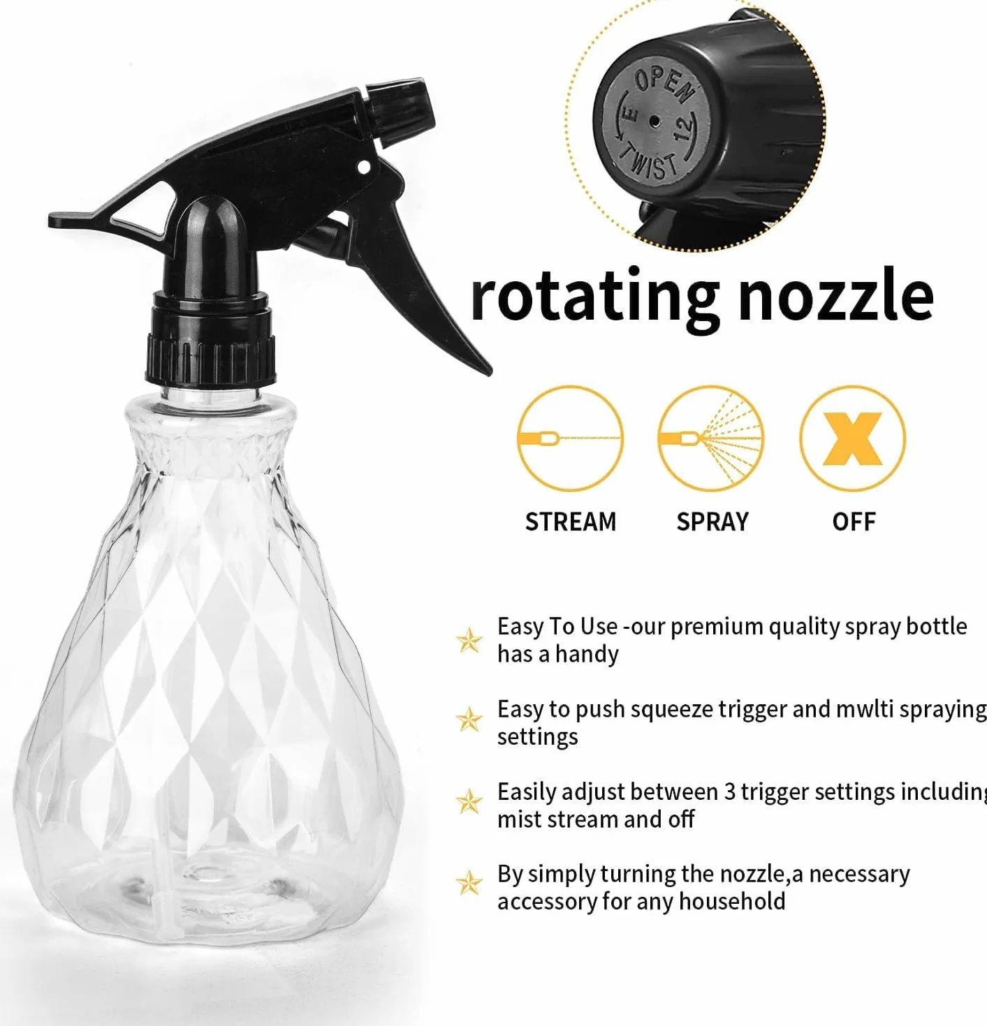 Botella de Aerosol 500ml Plástico Vacía para Plantas de Jardín
