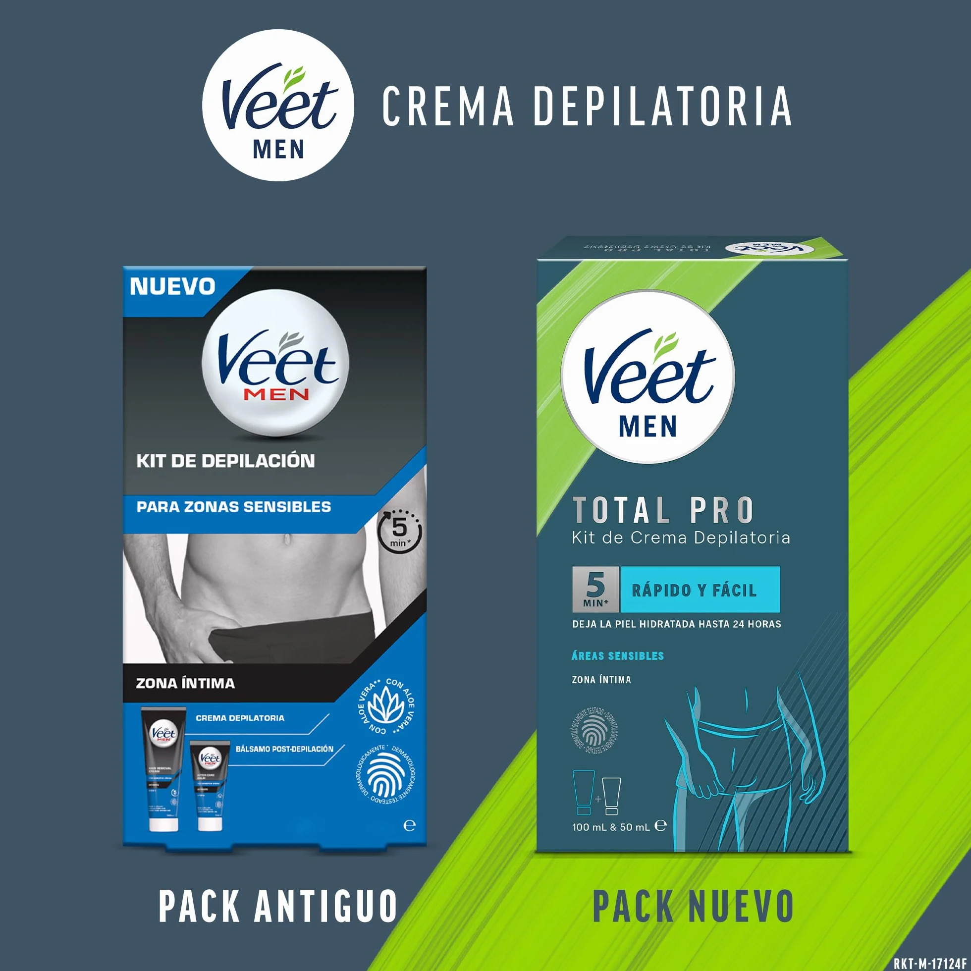 Veet Men Kit Depilación Zonas Íntimas Crema Hombre Bálsamo Post-Depilación 2 Piezas