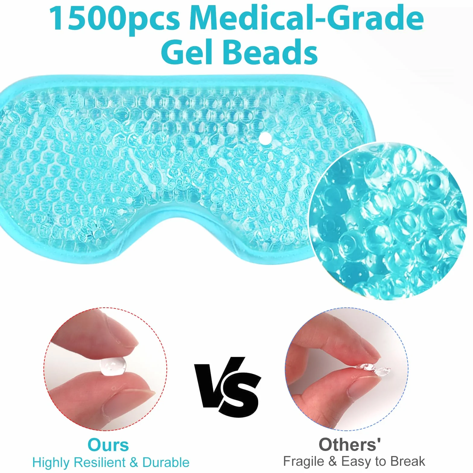 Máscara de Ojos Fría BeeVines 2 Piezas Gel Refrescante Compresa Fría y Caliente para Alergias Sinusitis Migrañas
