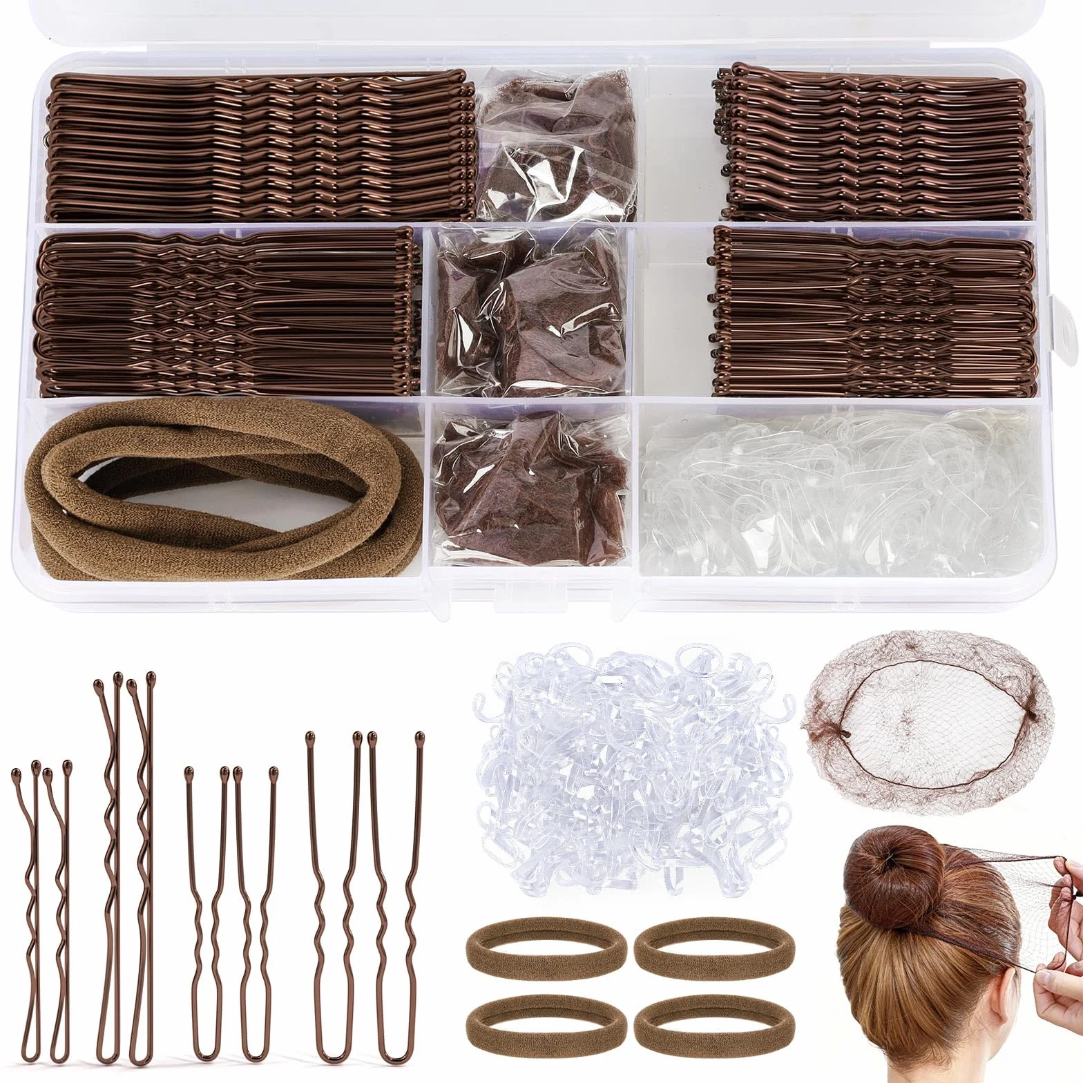 Accesorios para el Cabello Kit 385 Piezas Horquillas Pelo Mujer con Caja
