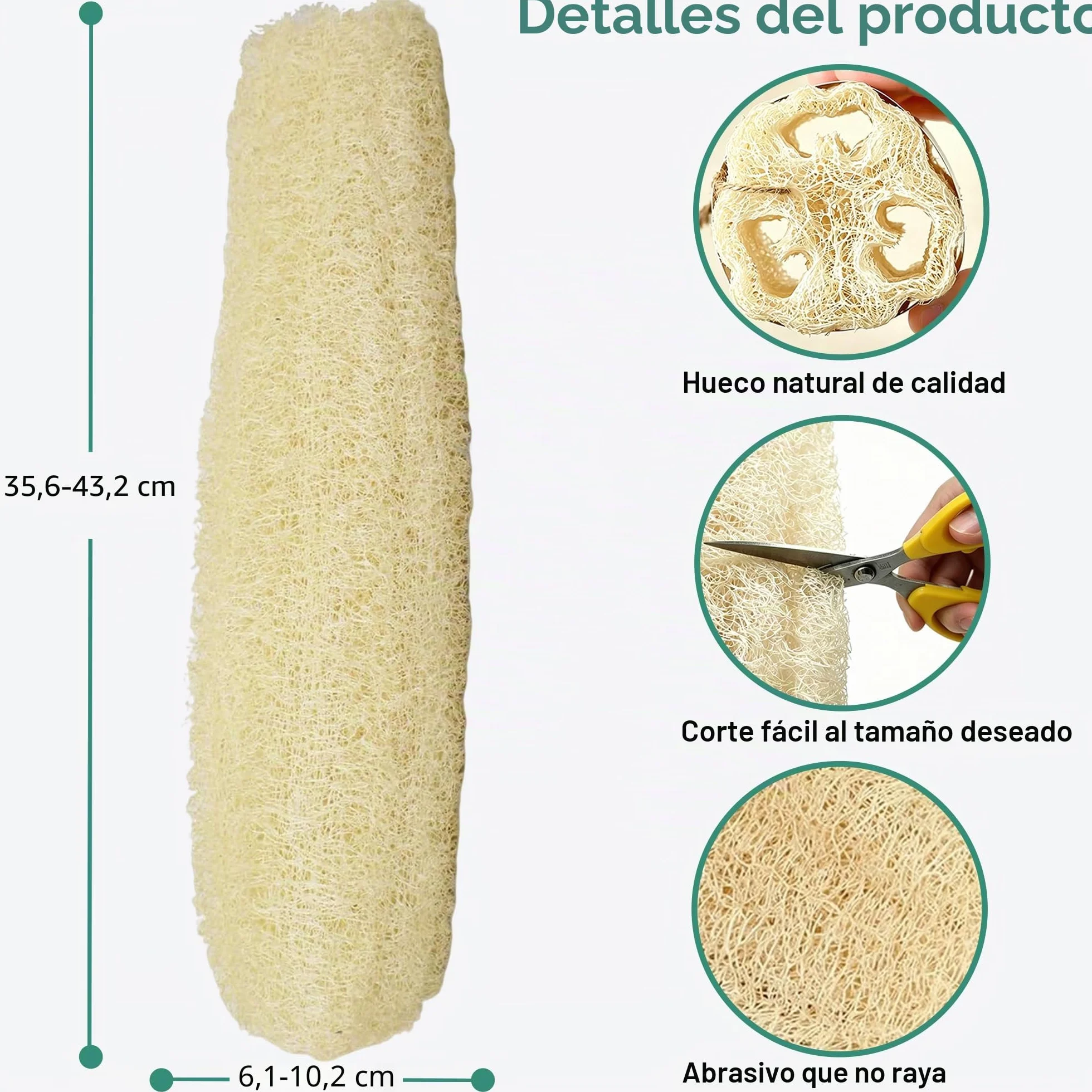 Esponjas de lufa orgánicas naturales grandes exfoliantes para ducha, baño, paquete de 4