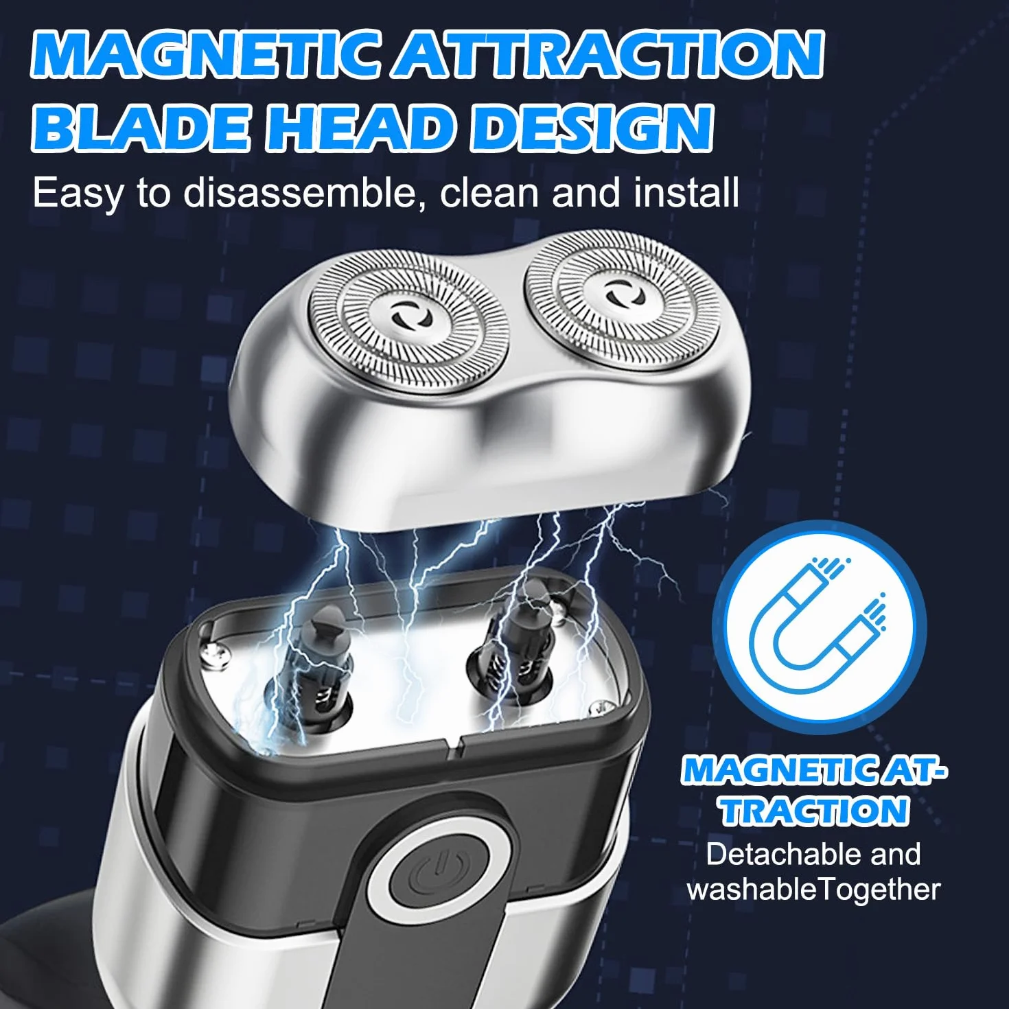 Mini Afeitadora Eléctrica Portátil Magnética con Pantalla LCD Recargable USB Silenciosa Húmeda y Seca