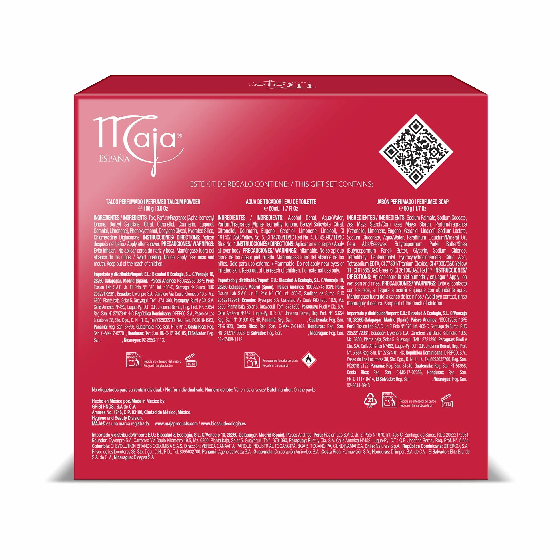 Maja Pack de Regalo Talco 100 G + Eau de Toilette 50 ML + Jabón 50 G