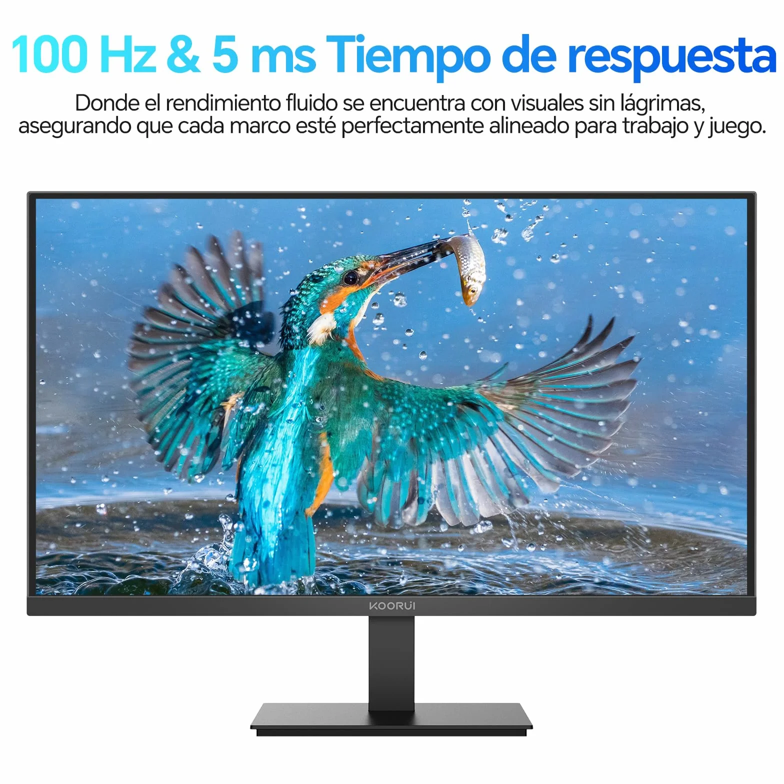 KOORUI E2412F Monitor 24 Pulgadas Full HD VA 100Hz 1920x1080 3000:1 5ms 99% SRGB HDMI VGA VESA 100mm