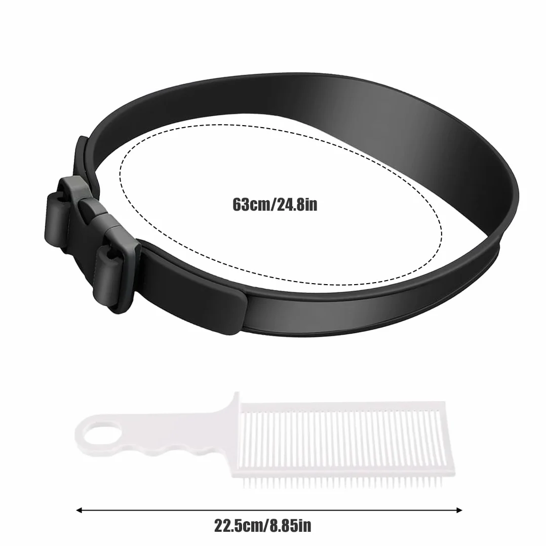 Guía de Corte de Cabello Ajustable Profesional para Cortes Hechos por Usted Mismo, Línea de Cabello de Cuello Recto (Negro)