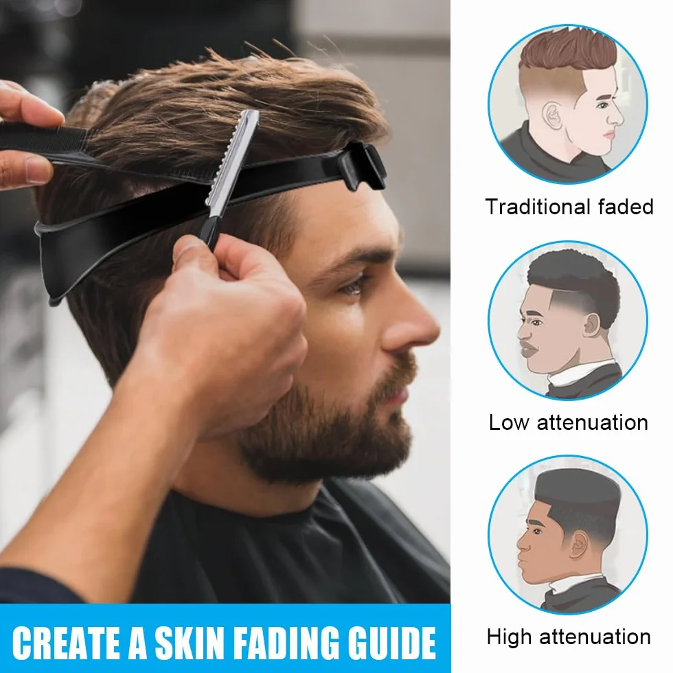 Guía de Corte de Cabello Ajustable Peine Posicionamiento Curvo Plantilla para Hombre