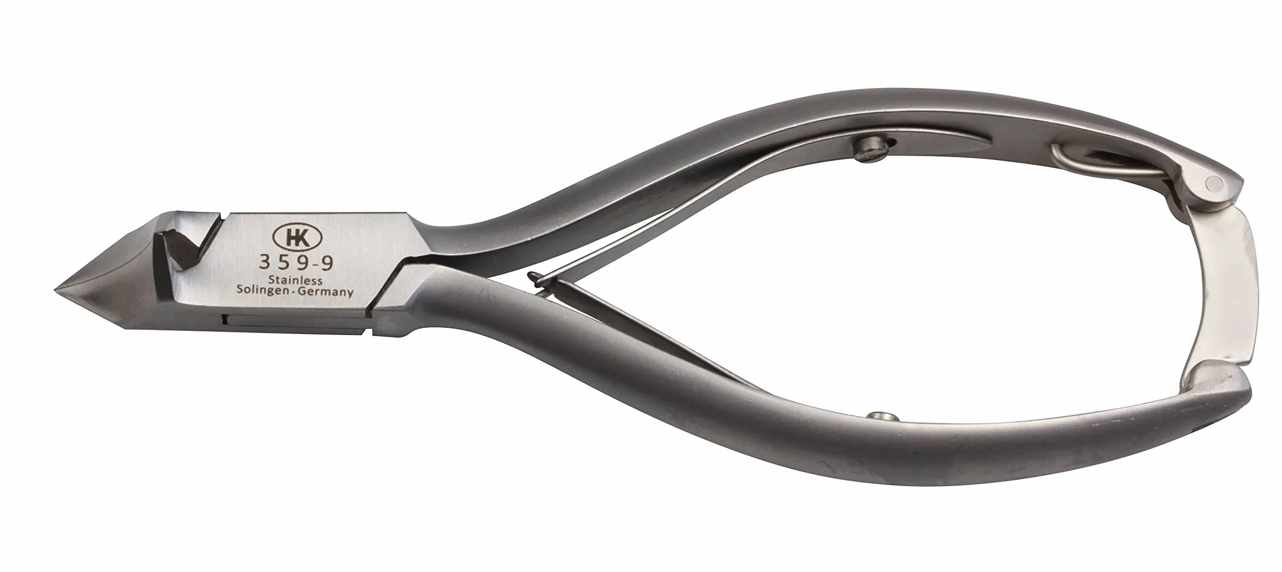 by Hans Kniebes - Cortador de uñas de cabeza de 14 cm con cubierta de cuero, cortador de cabeza inoxidable de Solingen