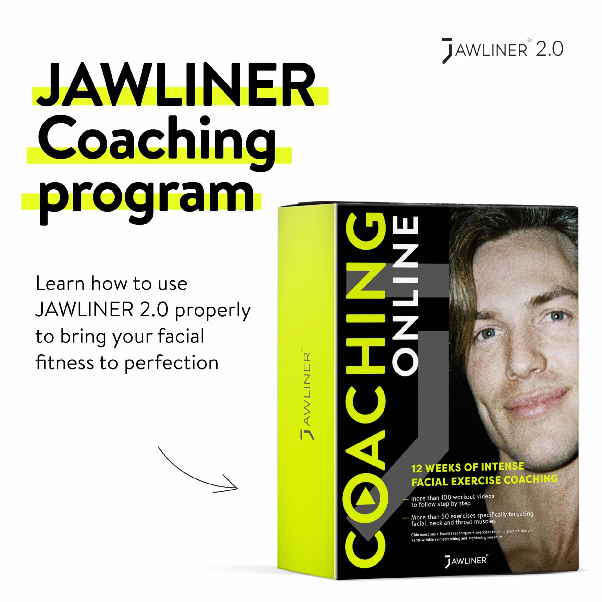 Jawliner® Juego de ejercitador de mandíbula 3 niveles de resistencia silicona de grado alimenticio