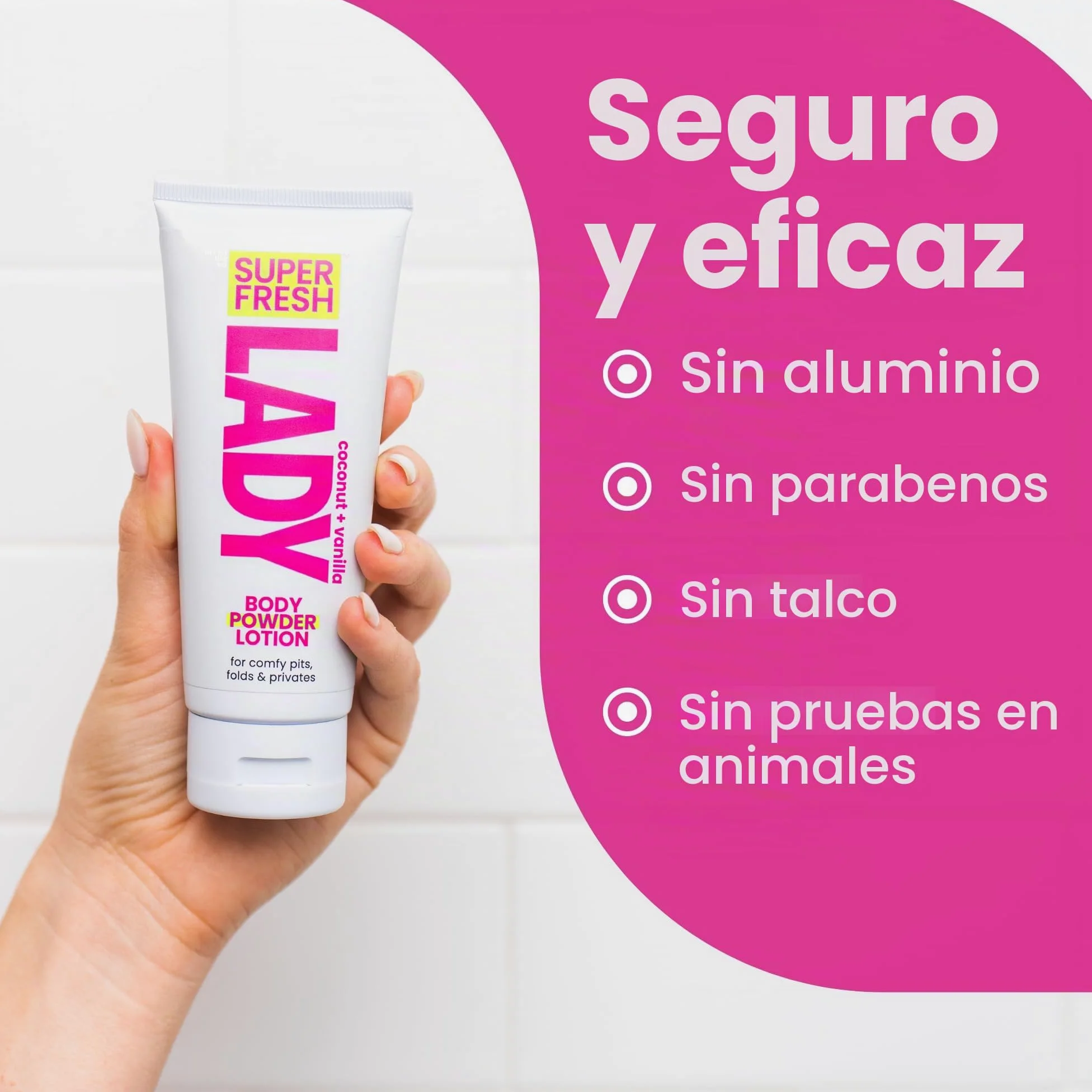 Lady Parts Feminine Hygiene Body Powder Deodorant Lotion For Breasts, Private Parts, Crotch & Inner Thigh to Stop Odor & Friction - Aluminum Free Deod