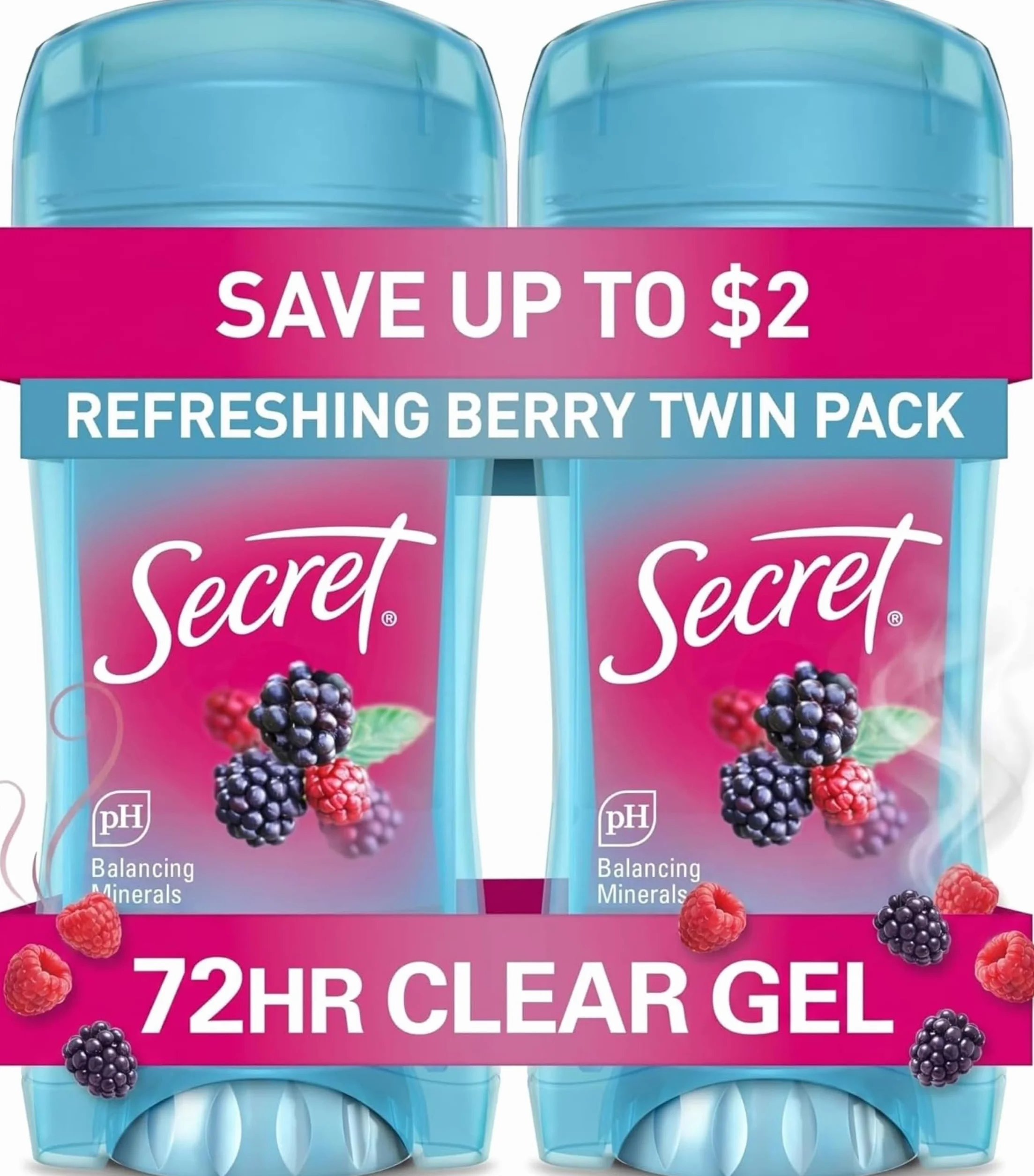 Secret Scent Expressions So Very Summer Berry Clear Gel Women's Twin Antiperspirant and Deodorant, 5.2 oz
