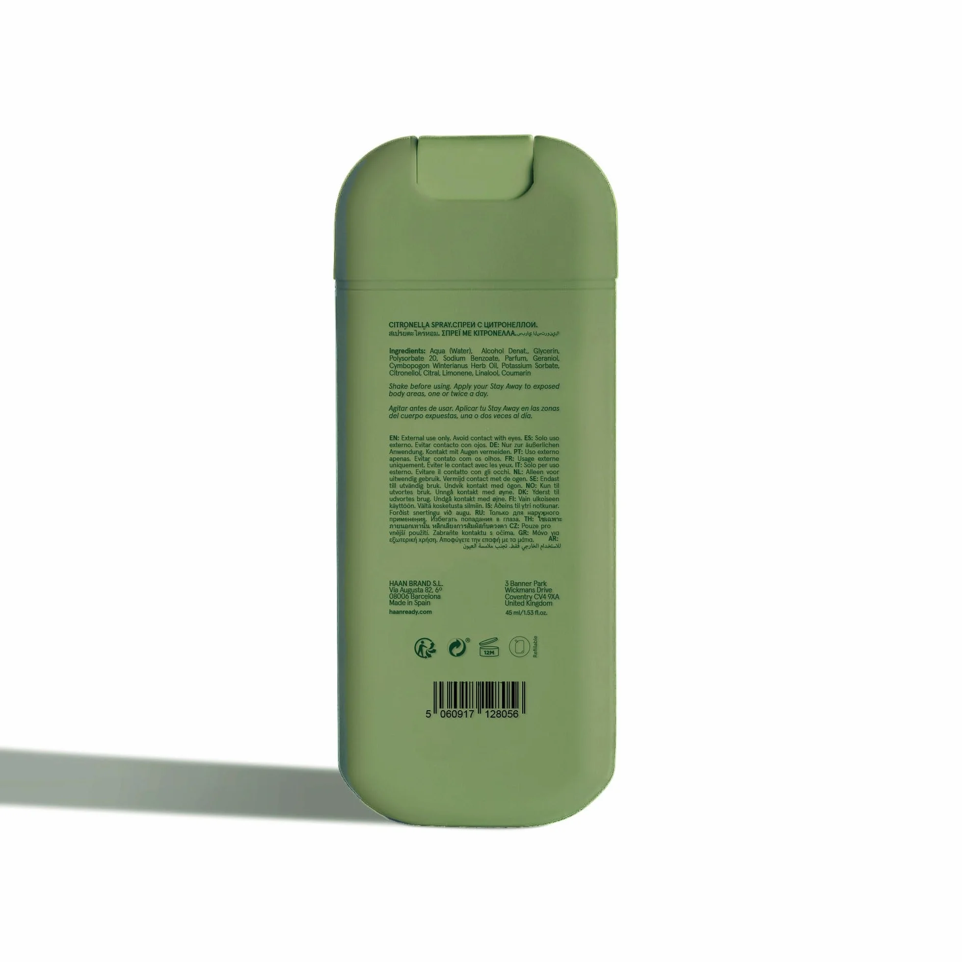 HAAN Stay Away Citronella Spray 45ml Fórmula Vegana 86% Natural