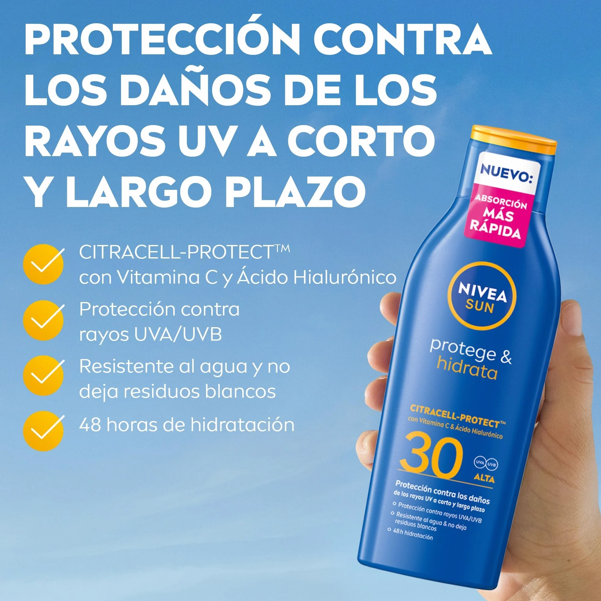 NIVEA SUN Protege & Hidrata Leche Solar FP30 Protector Solar Corporal 400 ml