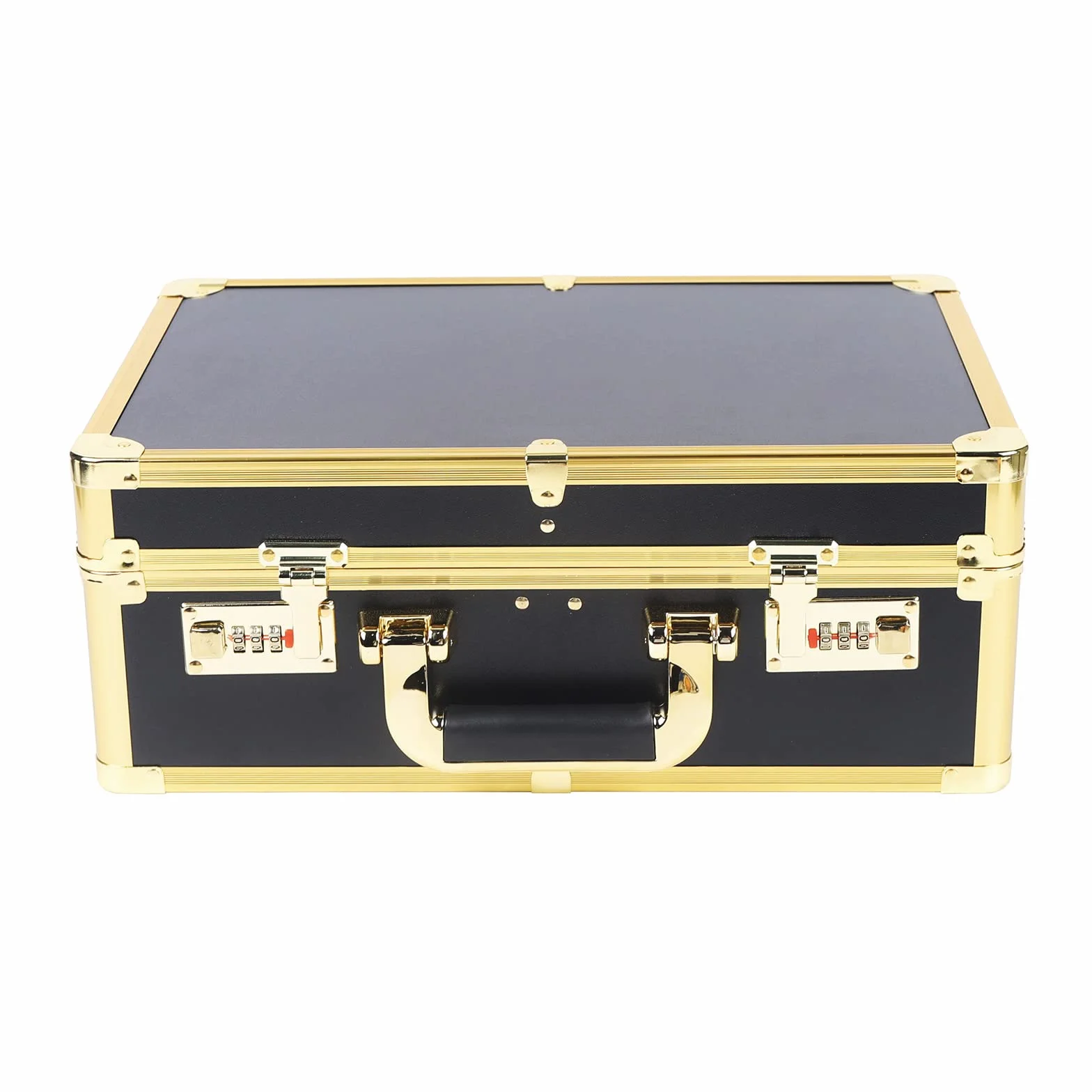Bolsa de peluquería con cerradura de combinación, maletín de transporte para cortapelos y artículos de peluquería, bolsa de almacenamiento (oro, 40 x 40 x 18 cm)