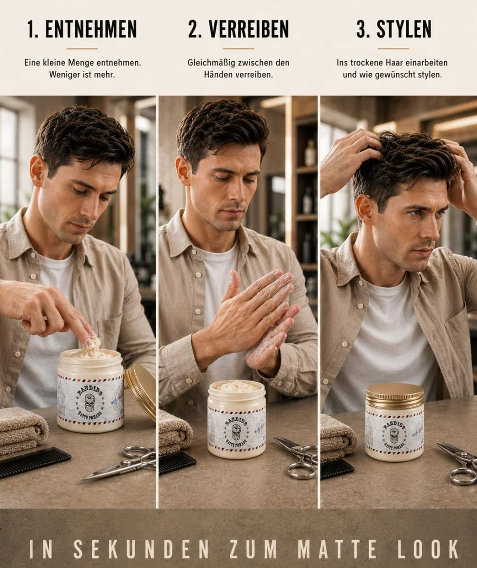 Bandido Matte Finish Pomade Original 125 ml Cera para el Pelo Efecto Mate
