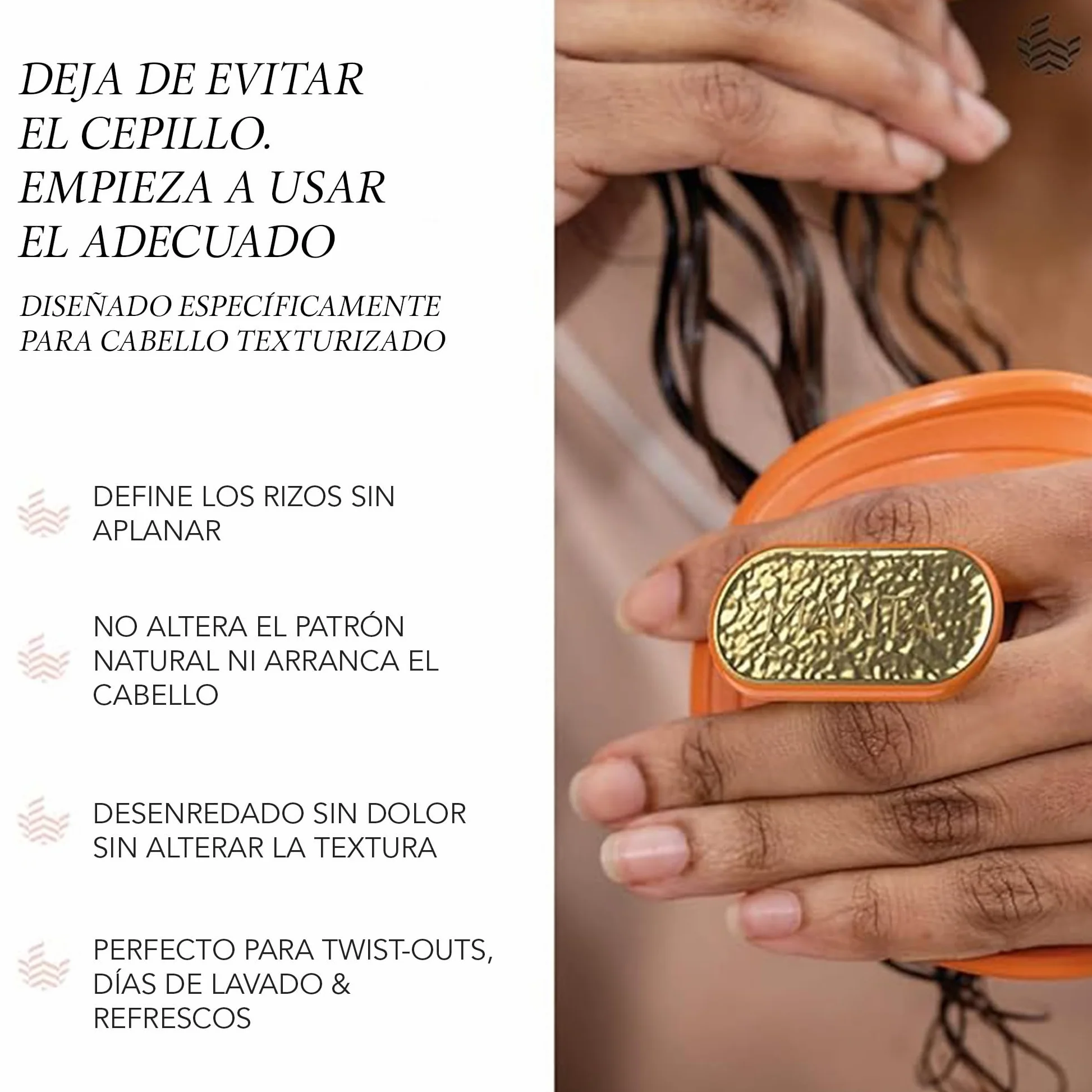 Manta Curls - Cepillo de pelo antiroturas, cepillo desenredante para cabello rizado y afro, cepillo suave húmedo y seco para mujeres, verde azulado suave