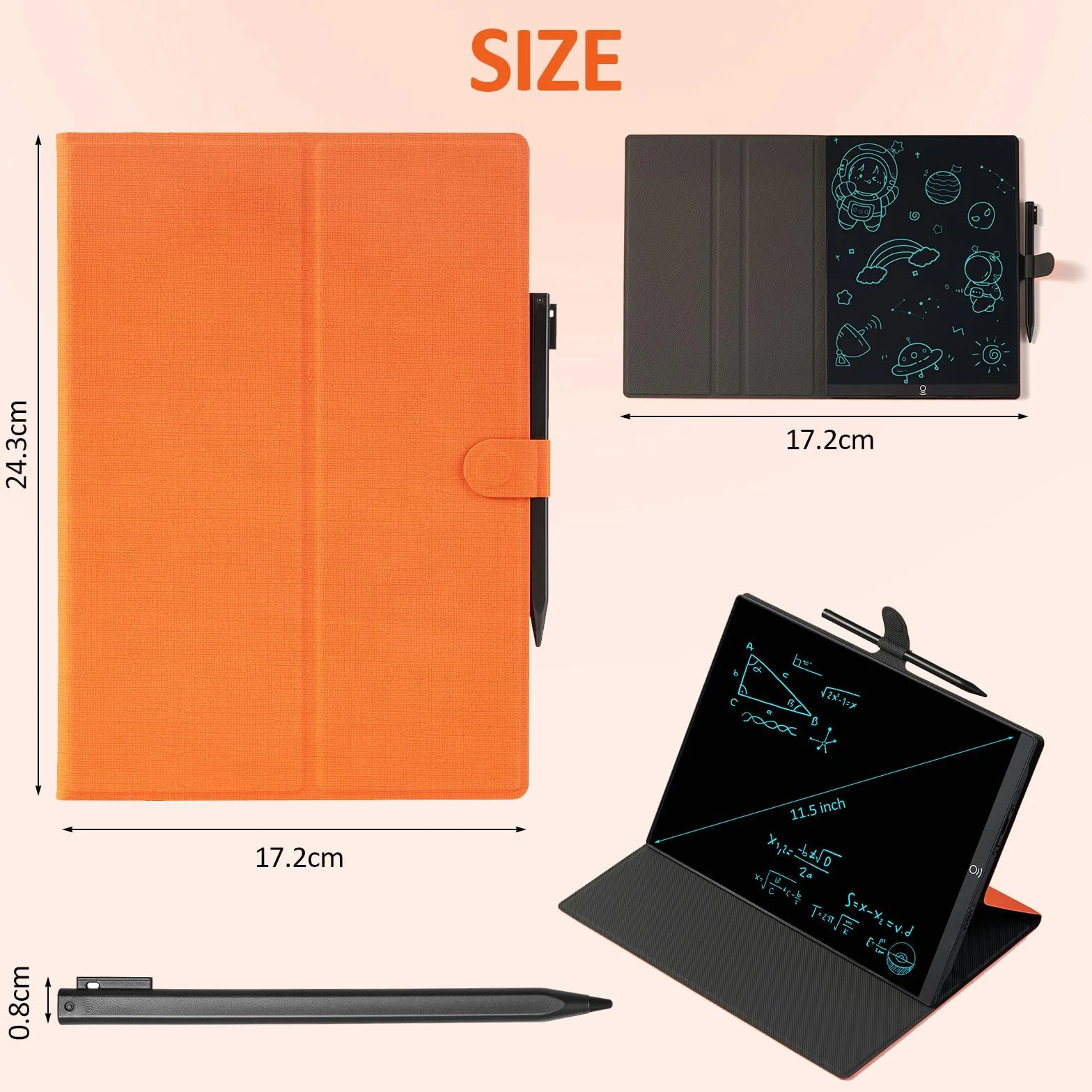 Czemo Pizarra de escritura LCD 11,5 pulgadas reutilizable tableta digital con funda protectora
