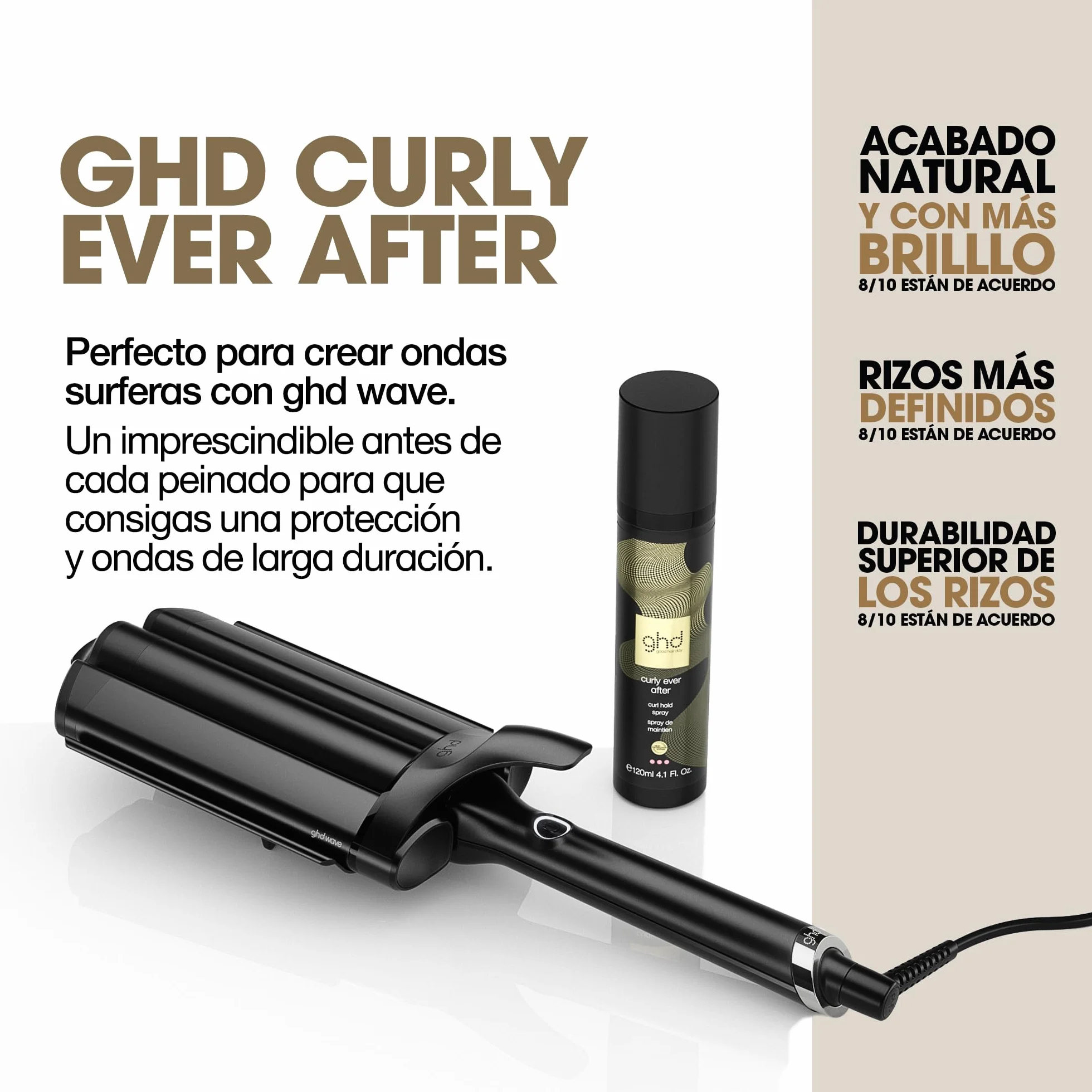 GHD Curly Ever After Spray Profesional para Fijar y Crear Rizos y Ondas, 120ml
