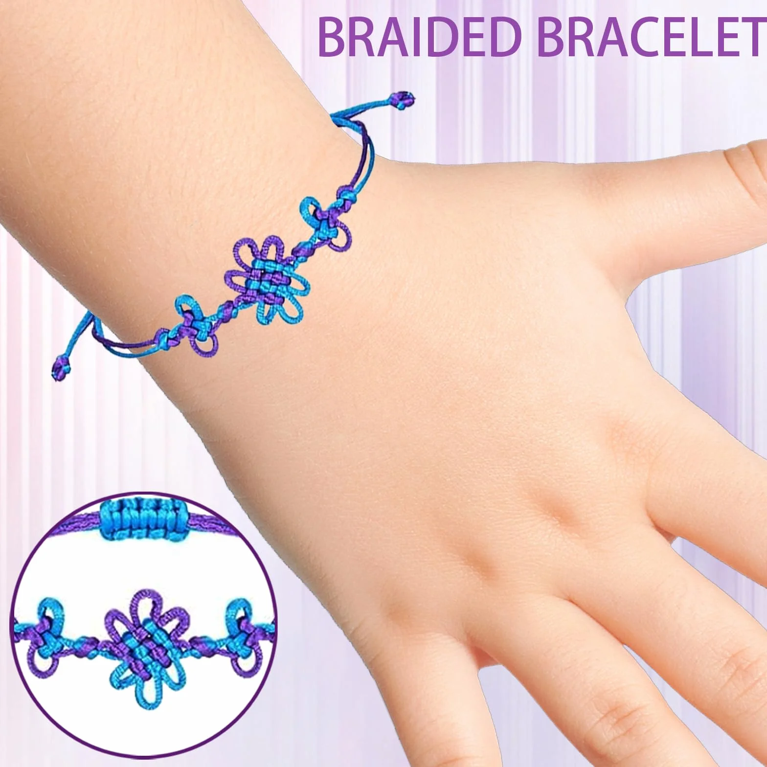 Peluca larga morada cosplay niños juego 10 piezas pulsera trenzada tatuajes carnaval