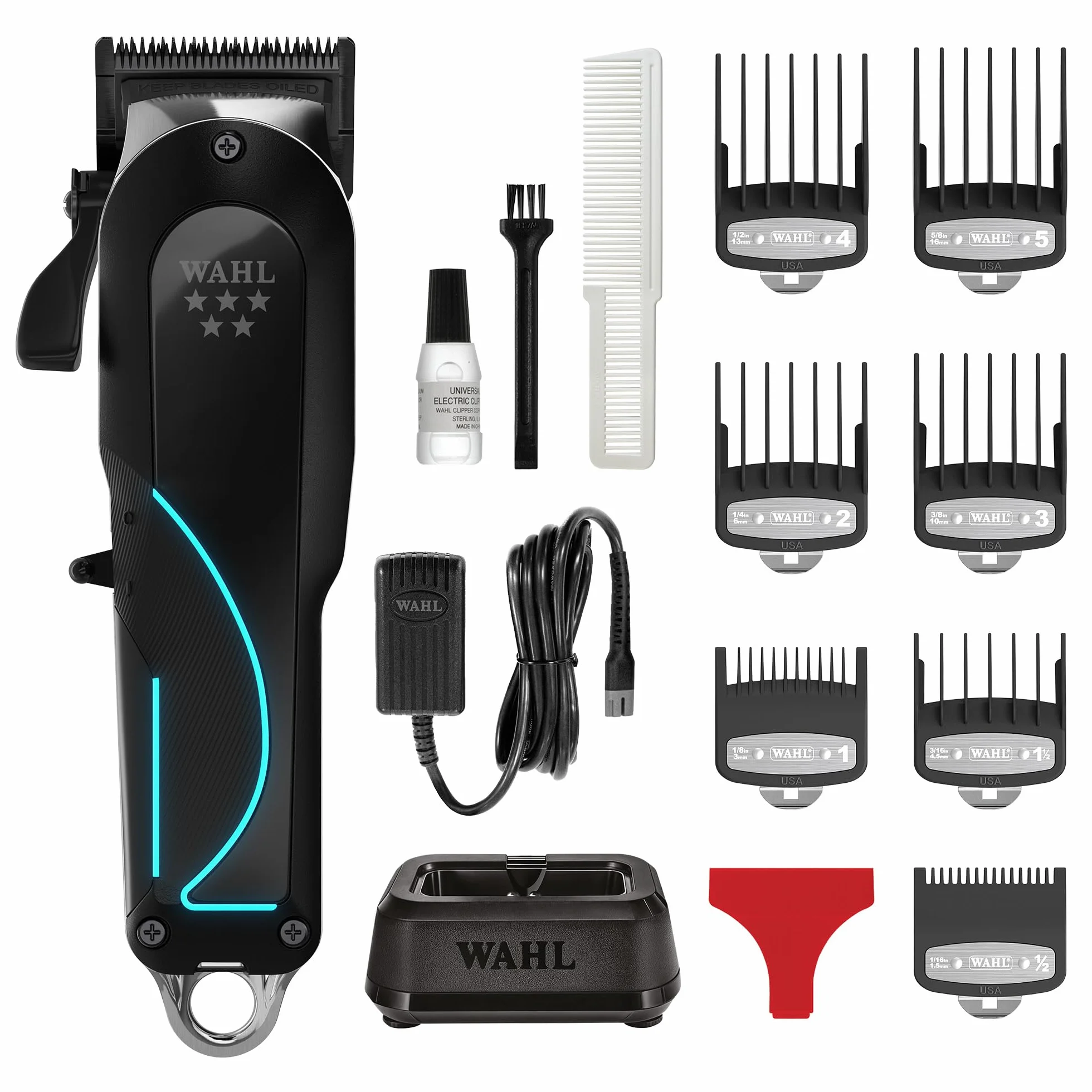 Wahl Senior 2.0 - Cortadora Profesional Inalámbrica para Barberos - Motor 8000 RPM con Control Adaptativo - Cuchilla DLC Zero Gap - Hasta 2,5 Horas de Uso - Con Base de Carga