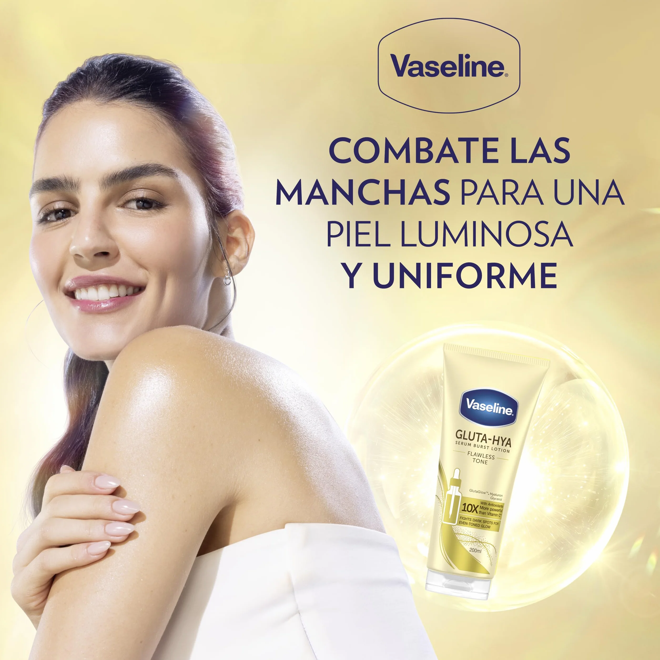 Vaseline Gluta-HYA Sérum Corporal Flawless Tone 200ml con Ácido Hialurónico y Glicerol