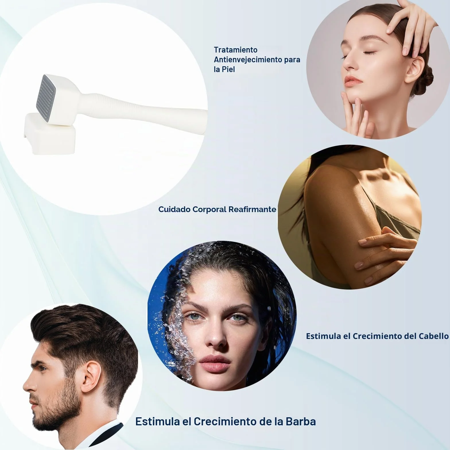SWORCHI Derma Stamp Dermaroller Profesional Microneedling 140 Agujas Titanio Ajustable 0-3.0mm