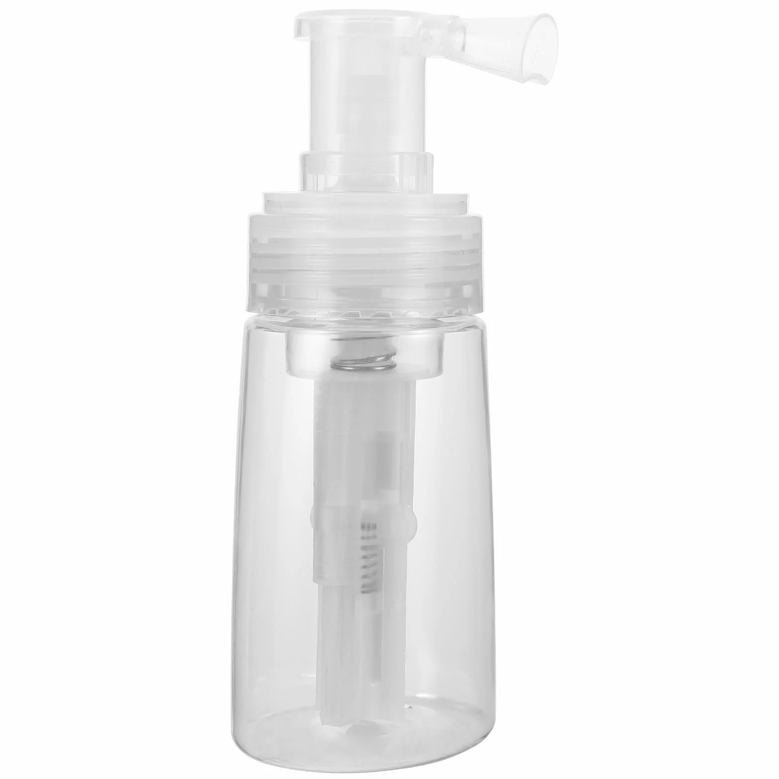 Botella Pulverizadora Rellenable de Plástico para Polvos de Talco Boquilla Antiobstrucción Transparente