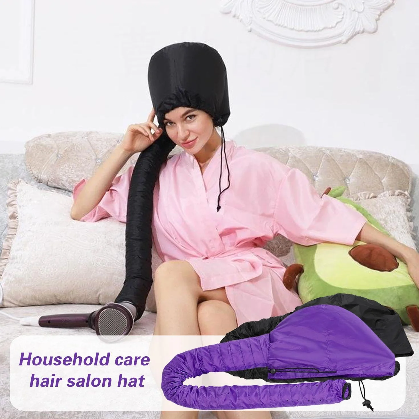 Gorros Para Secador De Pelo Paquete De 2 Para Secar Casco Permanente Cuidado En El Hogar