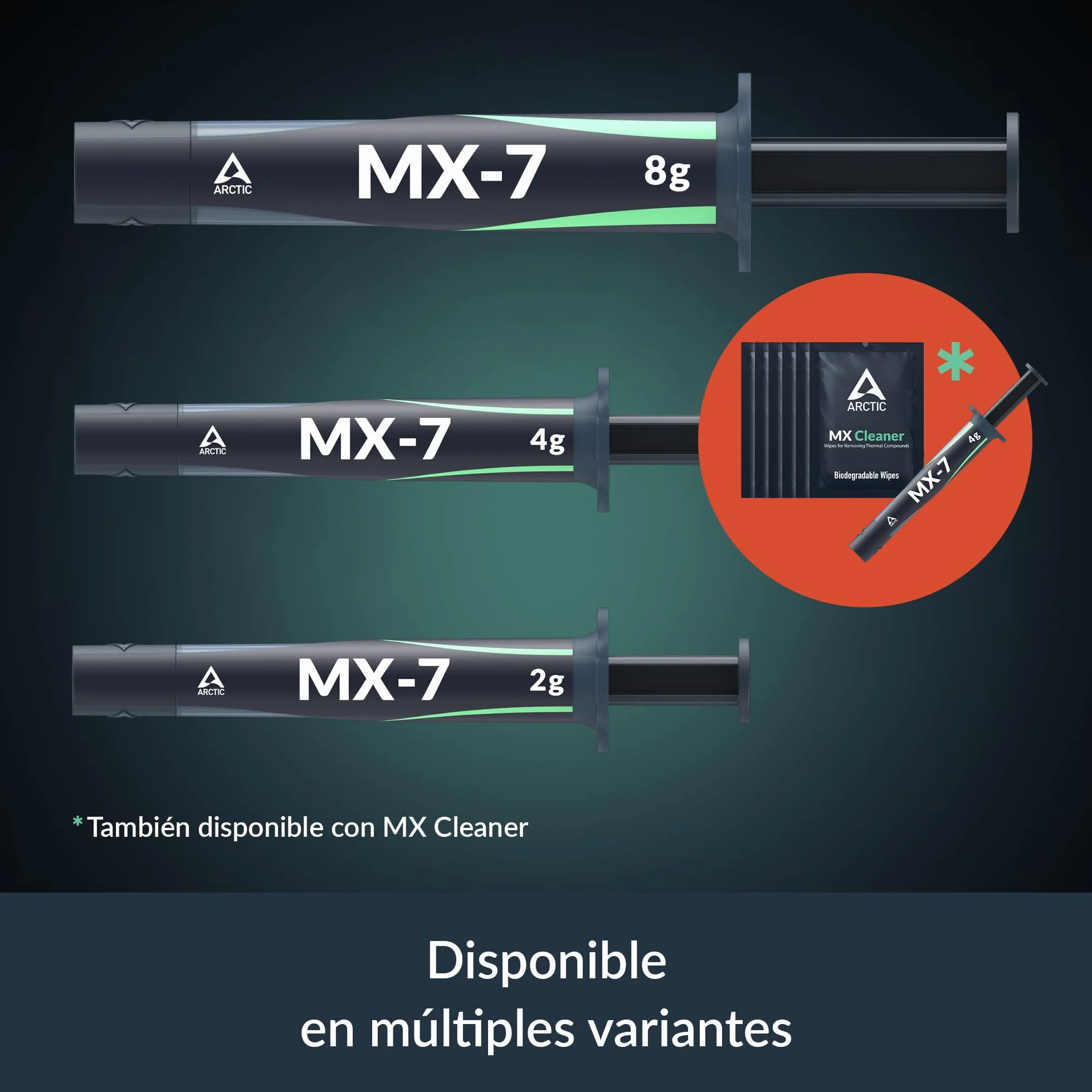 ARCTIC MX-7 Pasta térmica de alto rendimiento 4 g con MX-Cleaner para CPU GPU consolas portátiles