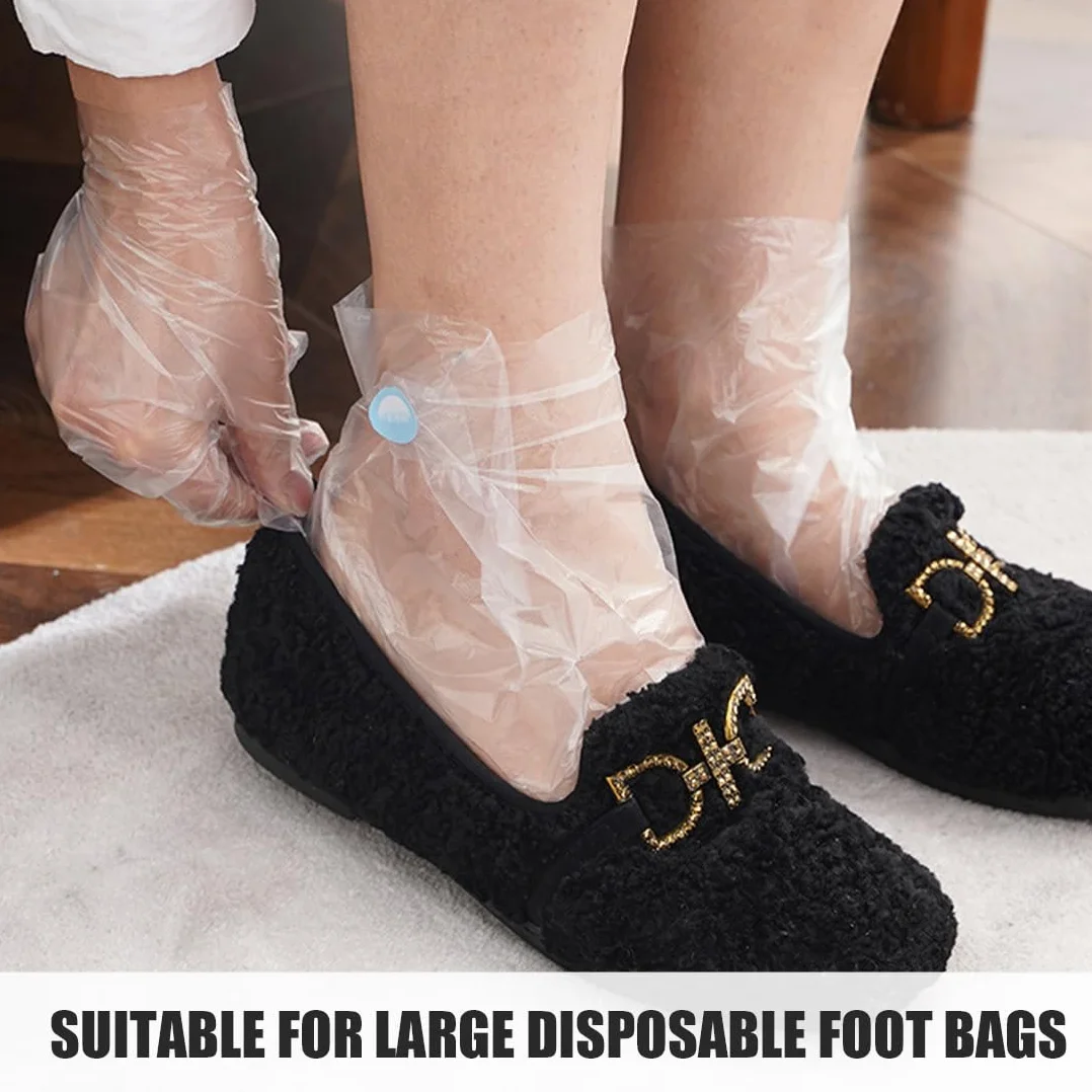 WeddHuis 200 desechables calcetines de plástico para pedicura parafina pies spa baño cera