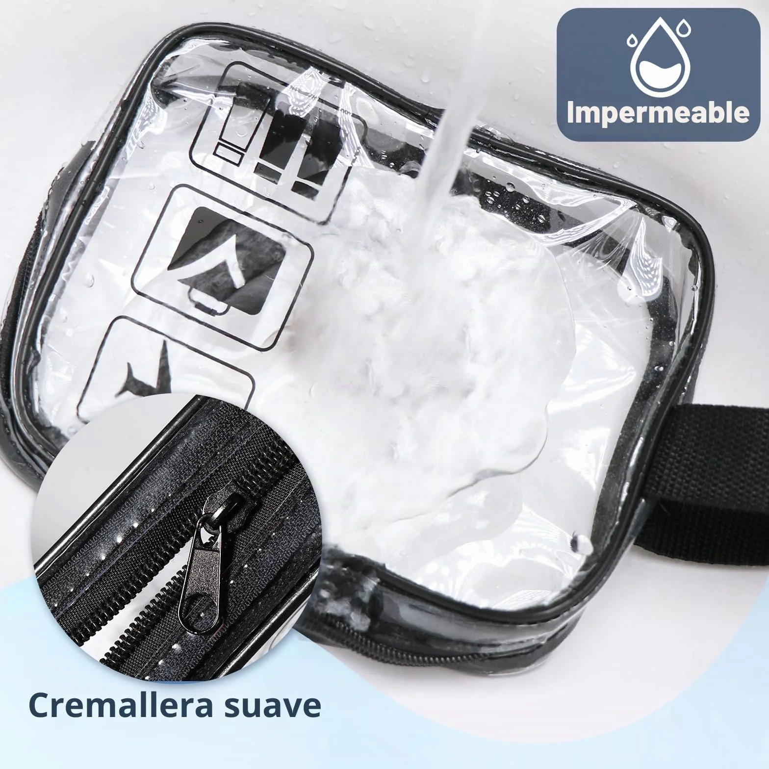 Diboniur Neceser de Viaje 6 Botellas 100 ml Bolsa Vuelo 2 Embudos Kit Champú Crema Loción Aprobado TSA