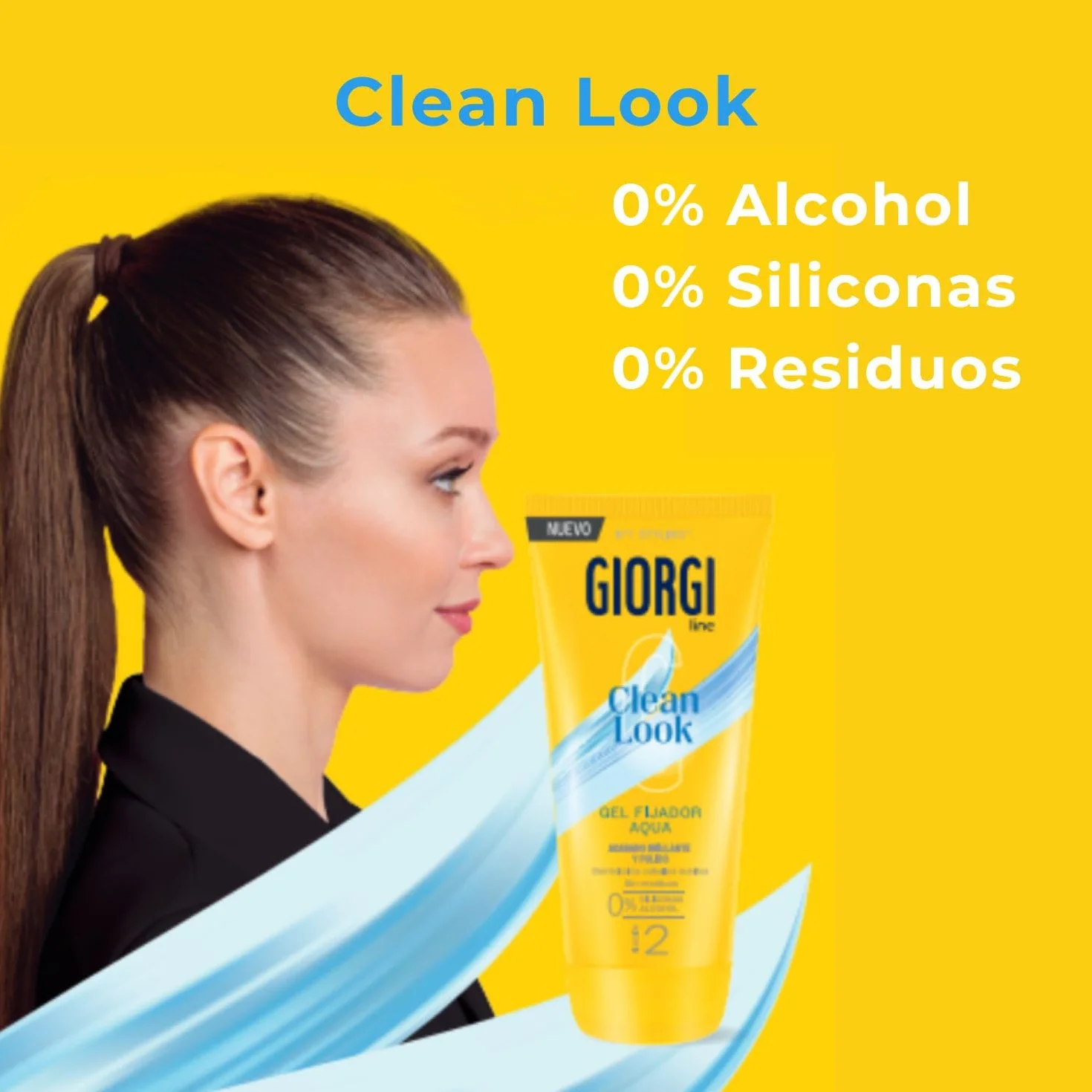 Giorgi Line Gomina Clean Look Aceite de Argán Gel Definidor sin Residuos 0% Siliconas 0% Alcohol 170 ml