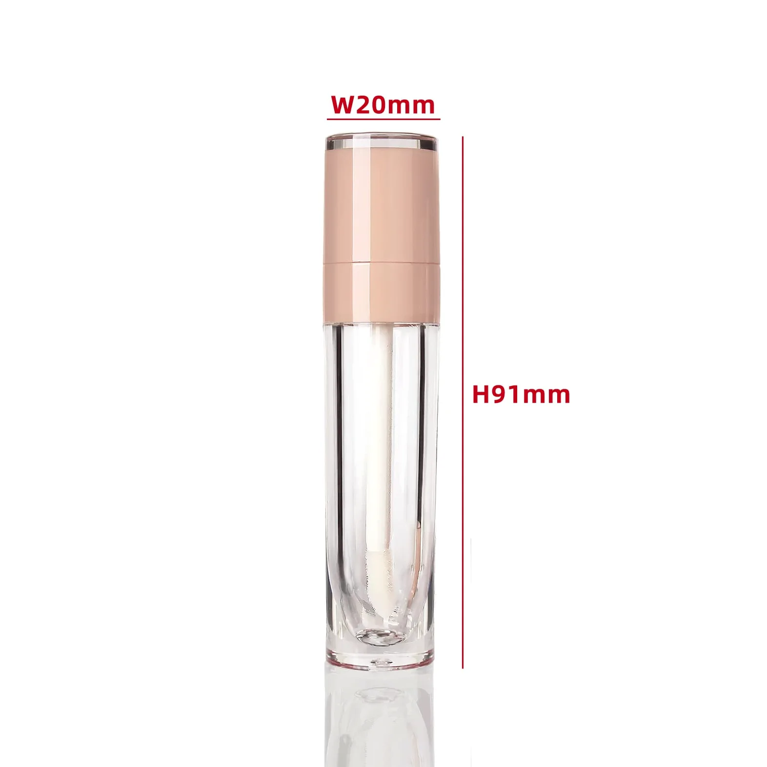 24 tubos de brillo de labios redondos vacíos de 6 ml, Rosa/Rebel Fun.,