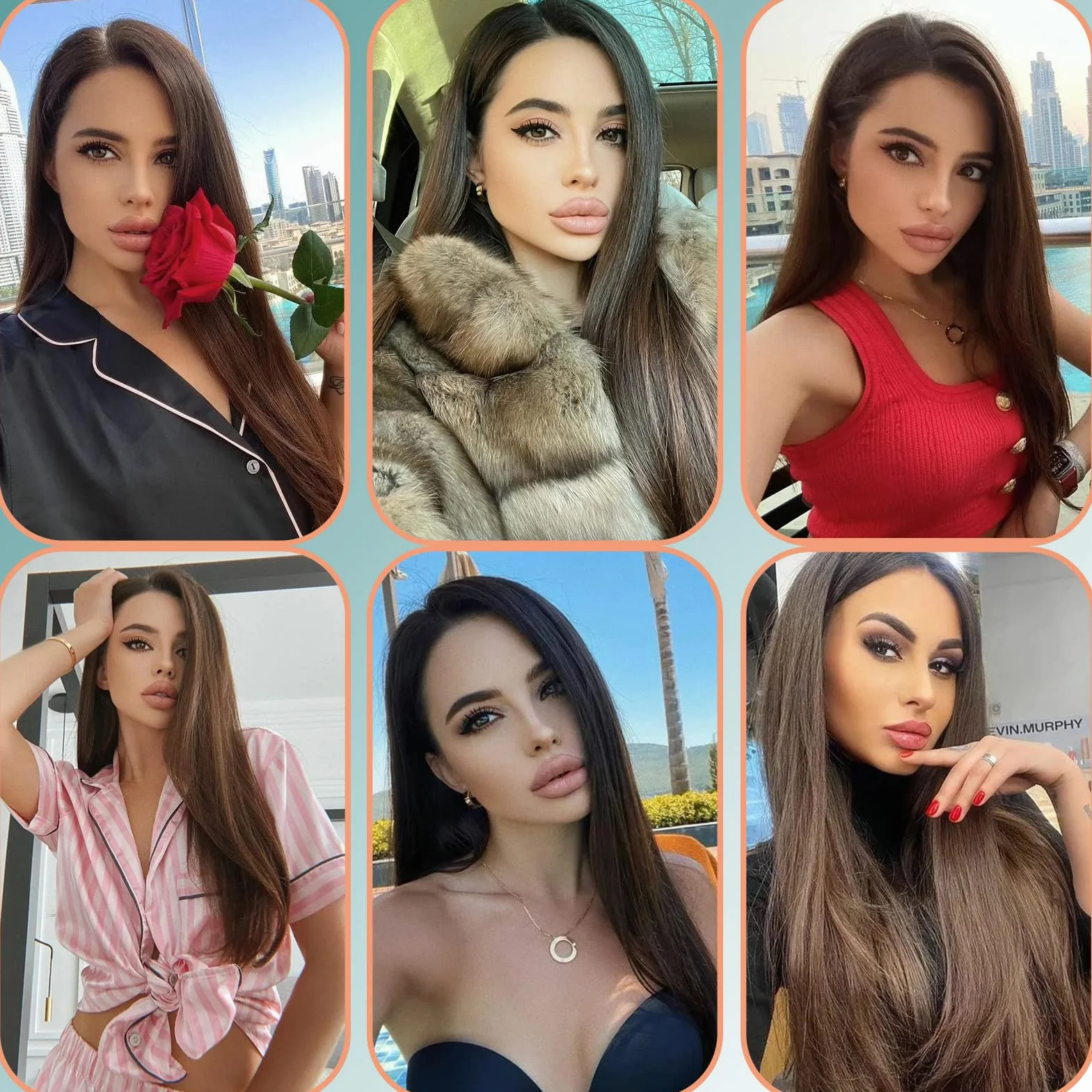 Extensiones de Pelo Natural Liso 60cm 8 Piezas Cabello Postizo Sintético Largo para Mujer Negro