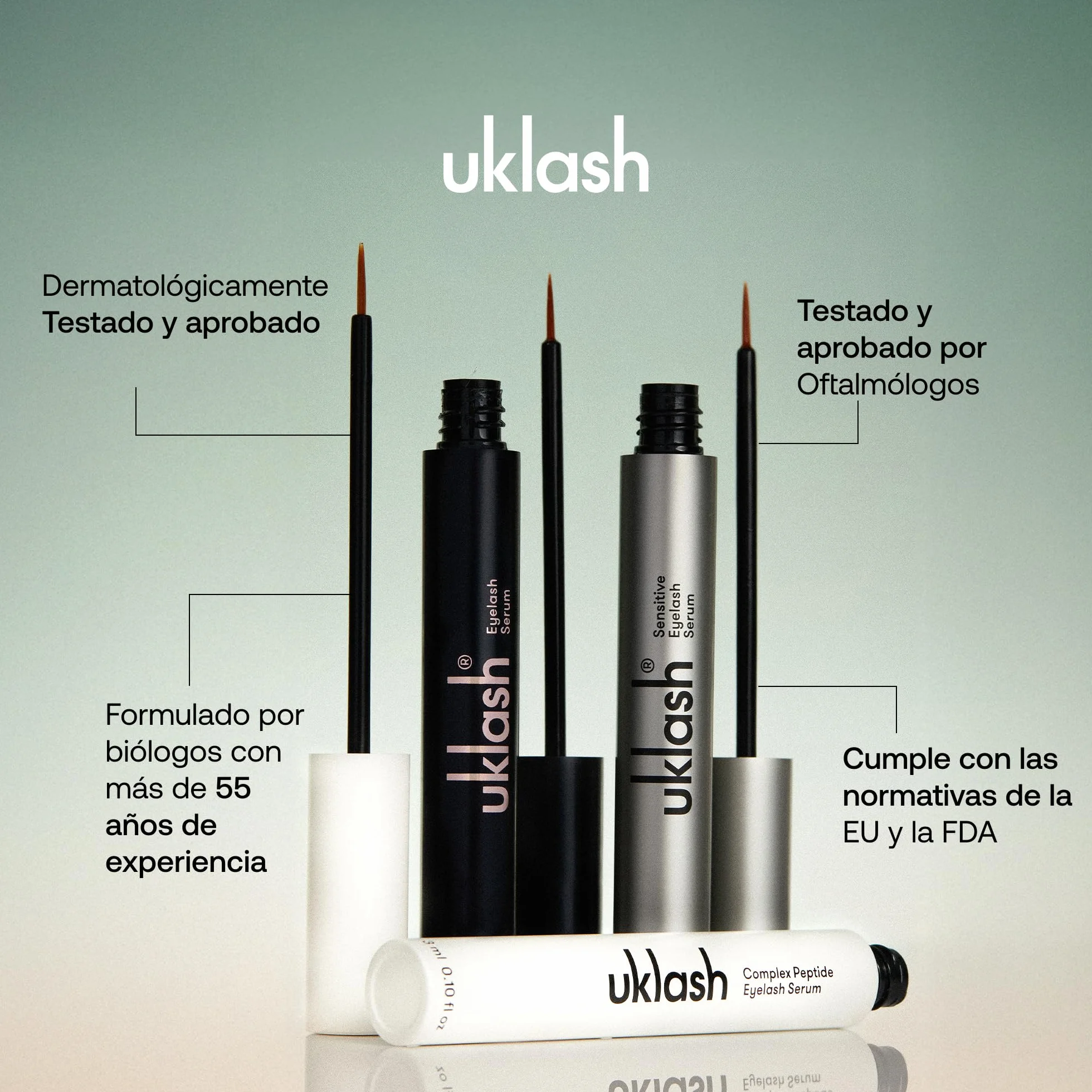 UKLASH Sérum de Pestañas 3ml Mayor Longitud y Densidad Vegano Sin Crueldad