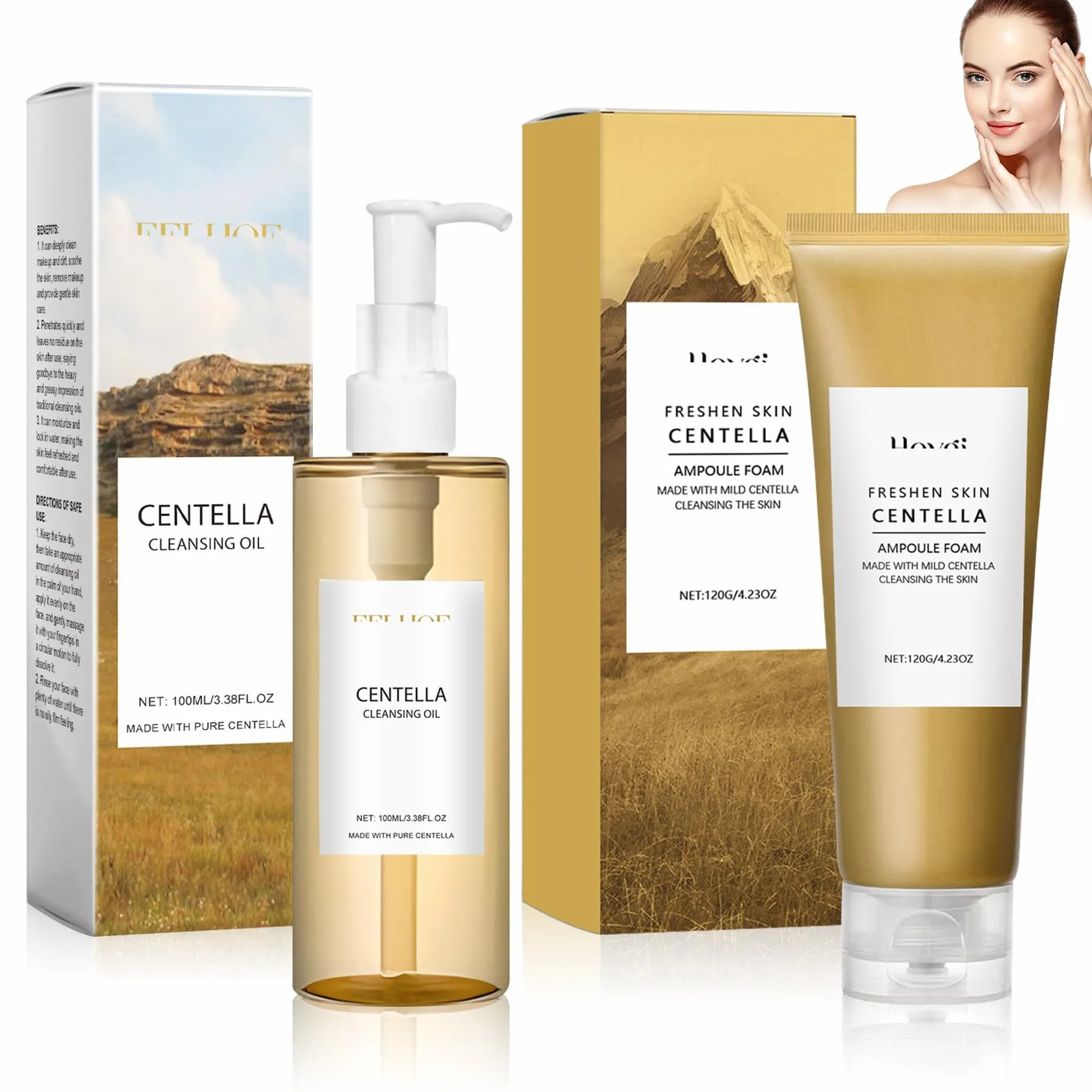 Centella Cleansing Oil + Centella Limpiador Facial, Extracto de Centella Asiática de Madagascar, Aceite Limpiador Facial Coreano