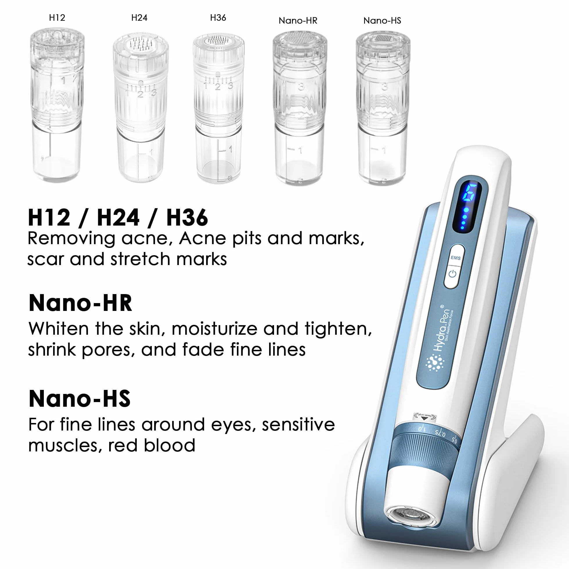Cartuchos de Repuesto 24 Agujas para Microneedling Compatibles con Hydra Pen H3 H5, 15 Piezas