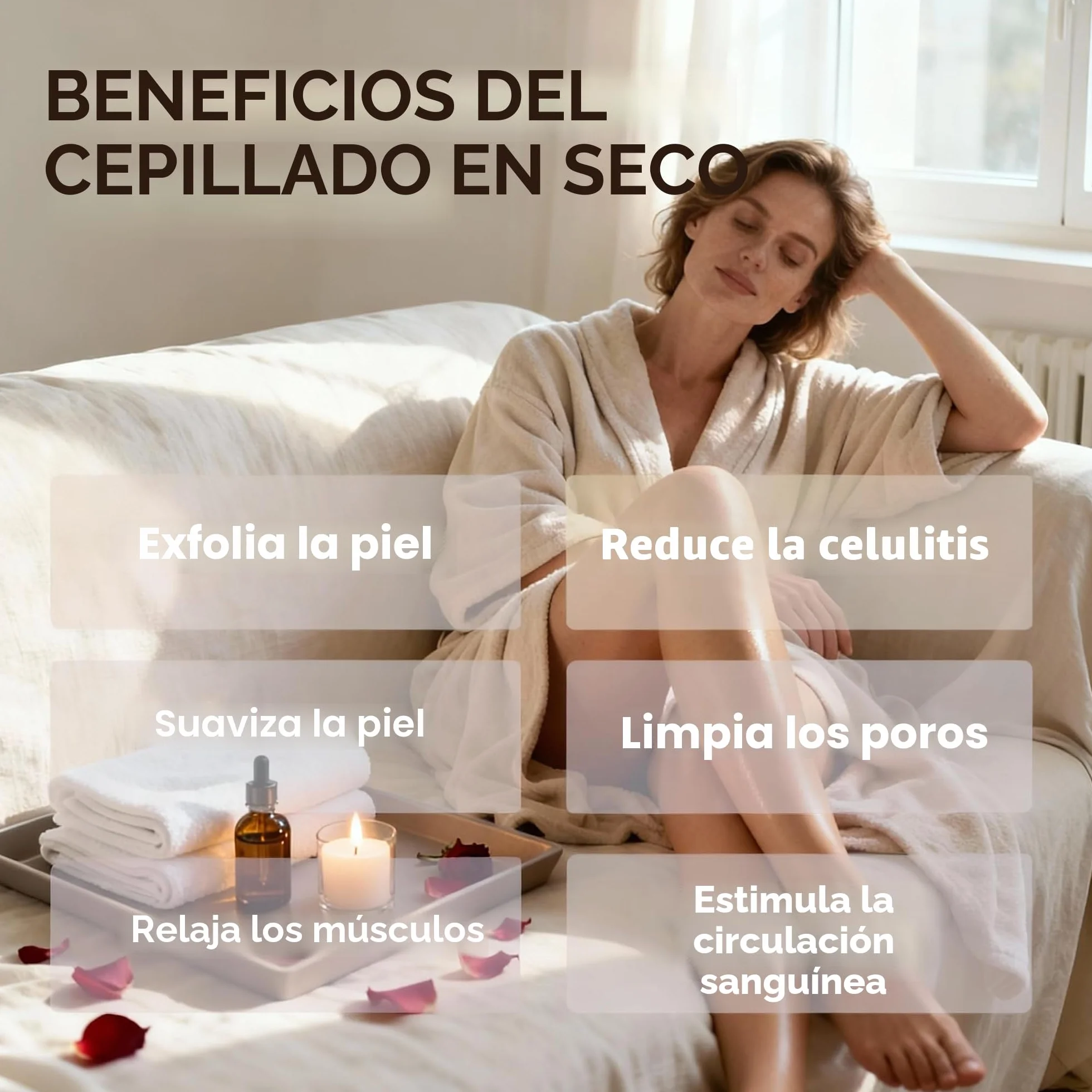SURDOCA Cepillo Exfoliante Corporal para Cepillado en Seco y Ducha, Depurador de Espalda, Exfoliante Suave y Masaje con Cerdas de jabalí