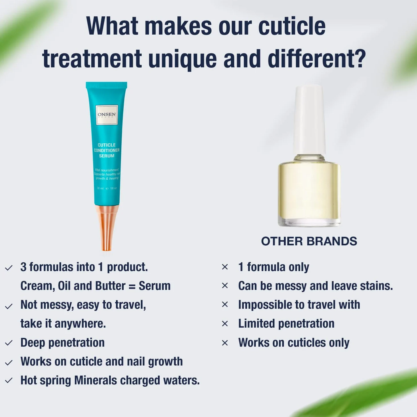 Onsen Crema para Cutículas, Aceite para Cutículas de Acción Profunda - Suero y Mantequilla de Cuidado de Uñas con Minerales Curativos Naturales Japoneses 2x30ml
