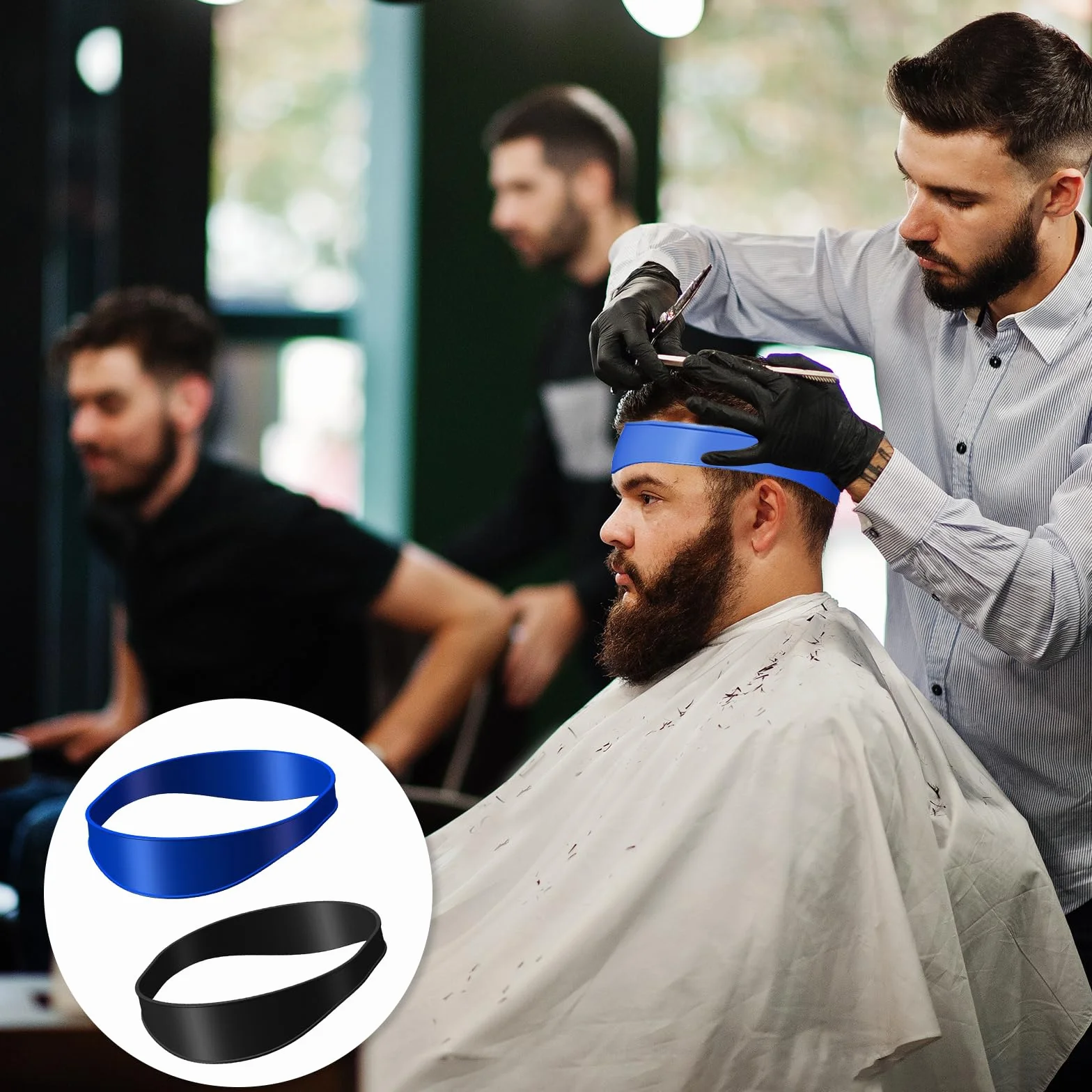 Plantilla de Corte de Pelo de Silicona Curvada, Banda Directrices para Cortar Cabello Casero, Accesorios de Peluqueria Profesional